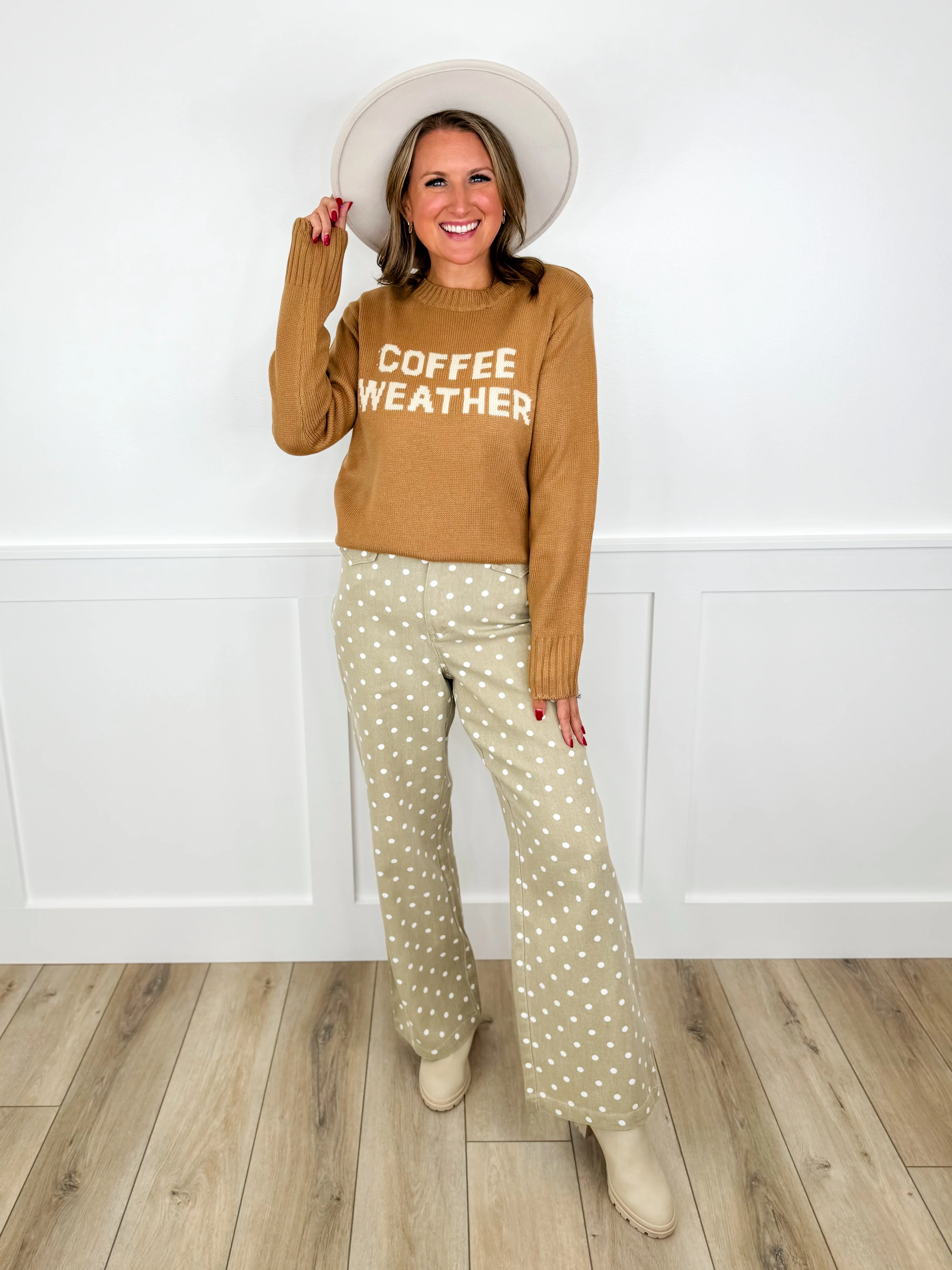 A Fresh Take High-Rise Cotton Wide Leg Sand Avery Mae Bottoms - Image 4