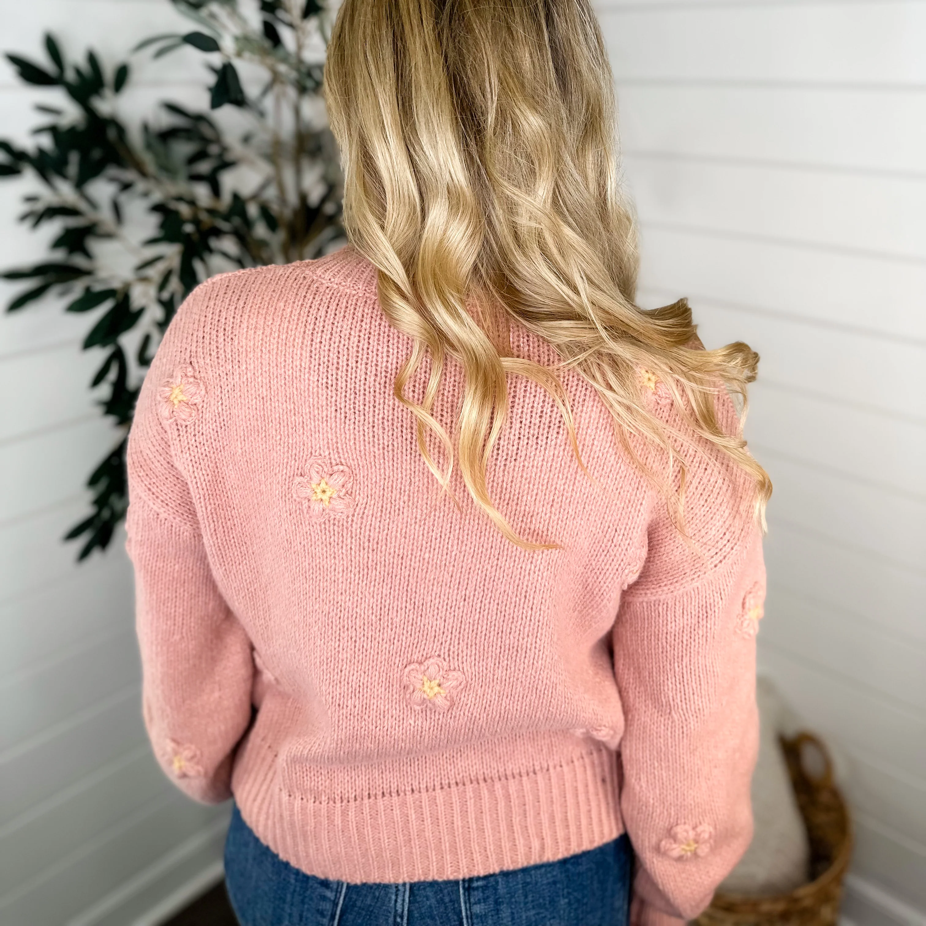 A Girly Girl Knit Long Sleeve Pink Avery Mae Sweater Top - Image 2