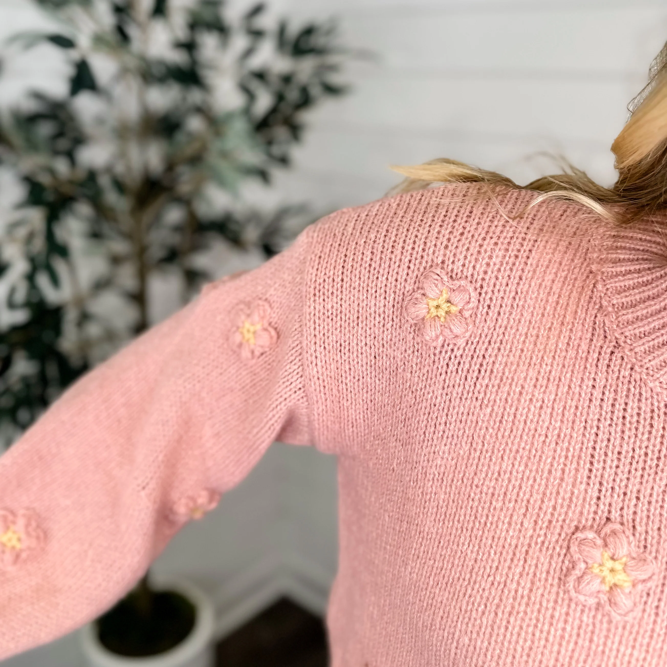 A Girly Girl Knit Long Sleeve Pink Avery Mae Sweater Top - Image 3