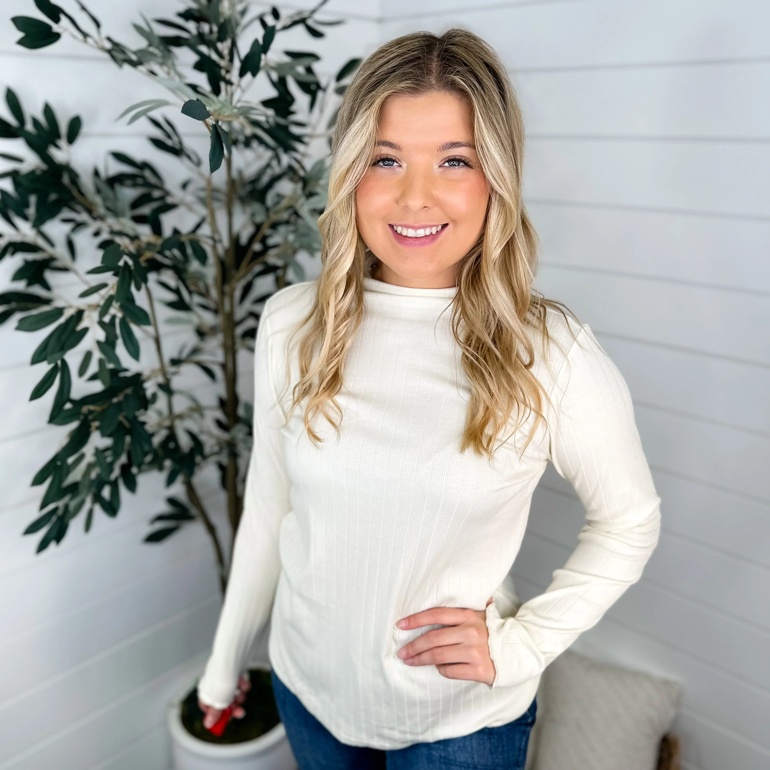 A Marvelous Time Ribbed Long Sleeve Avery Mae Top - 2 colors! - Image 2