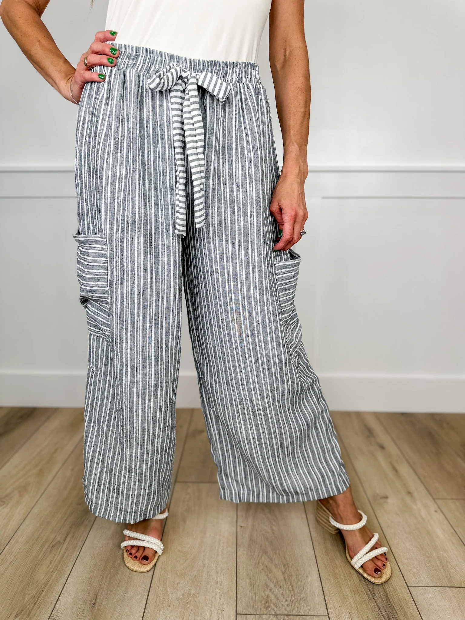 A Perfect Record High-Rise Lightweight Wide Leg Cargo Avery Mae Bottoms - 4 colors! - Image 3