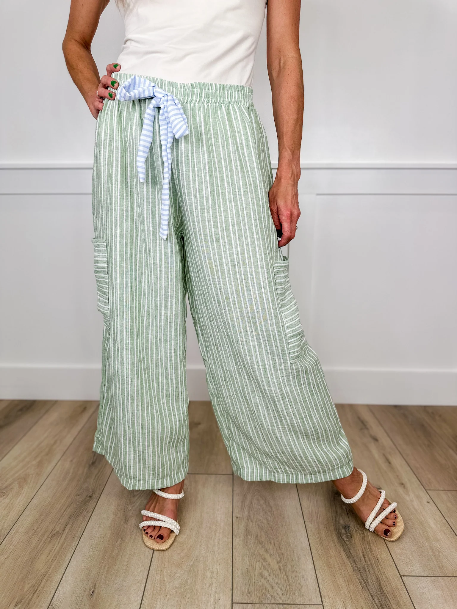A Perfect Record High-Rise Lightweight Wide Leg Cargo Avery Mae Bottoms - 4 colors! - Image 4