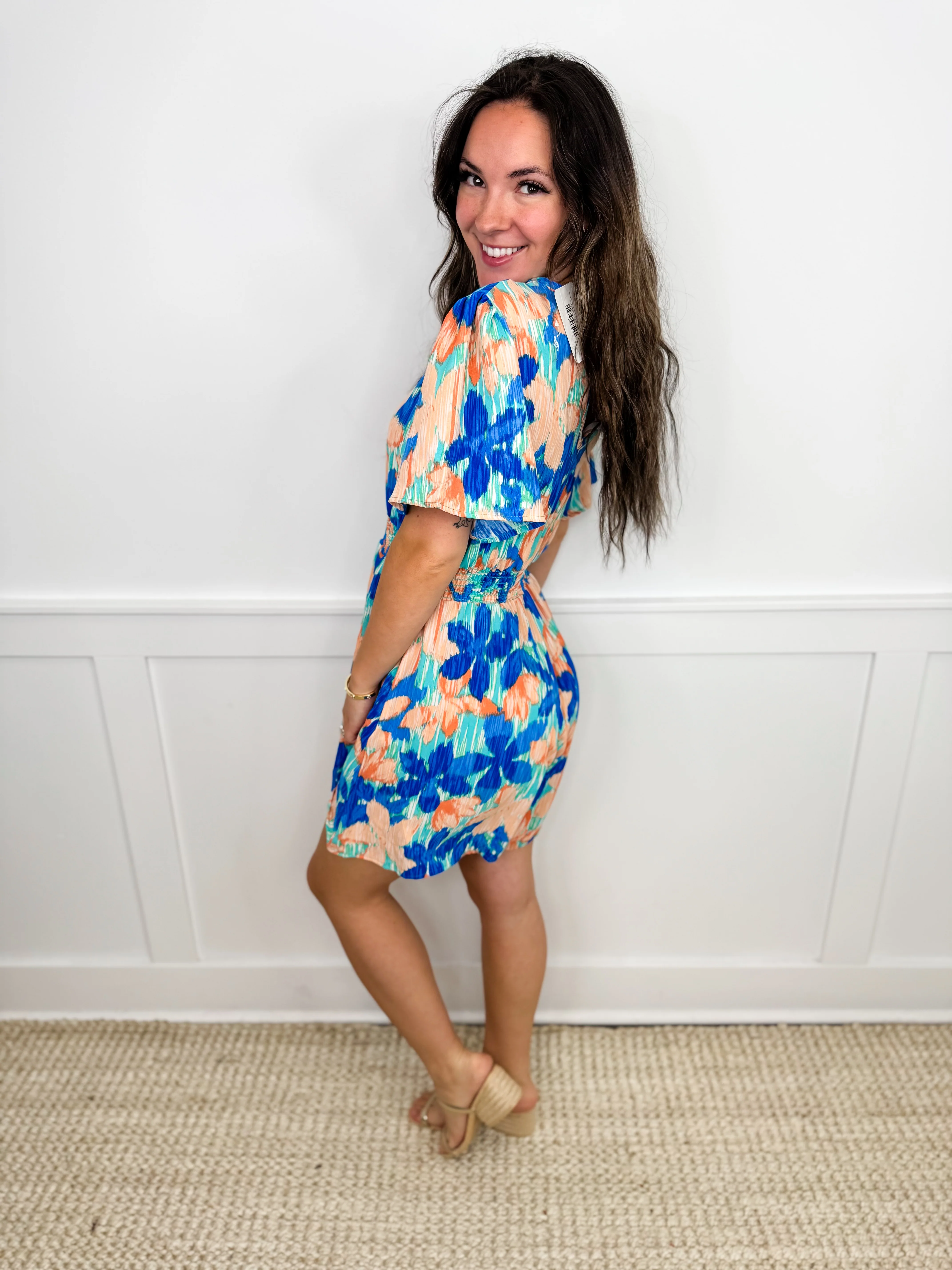 A Place in Time Short Sleeve Turquoise Avery Mae Romper - Image 2