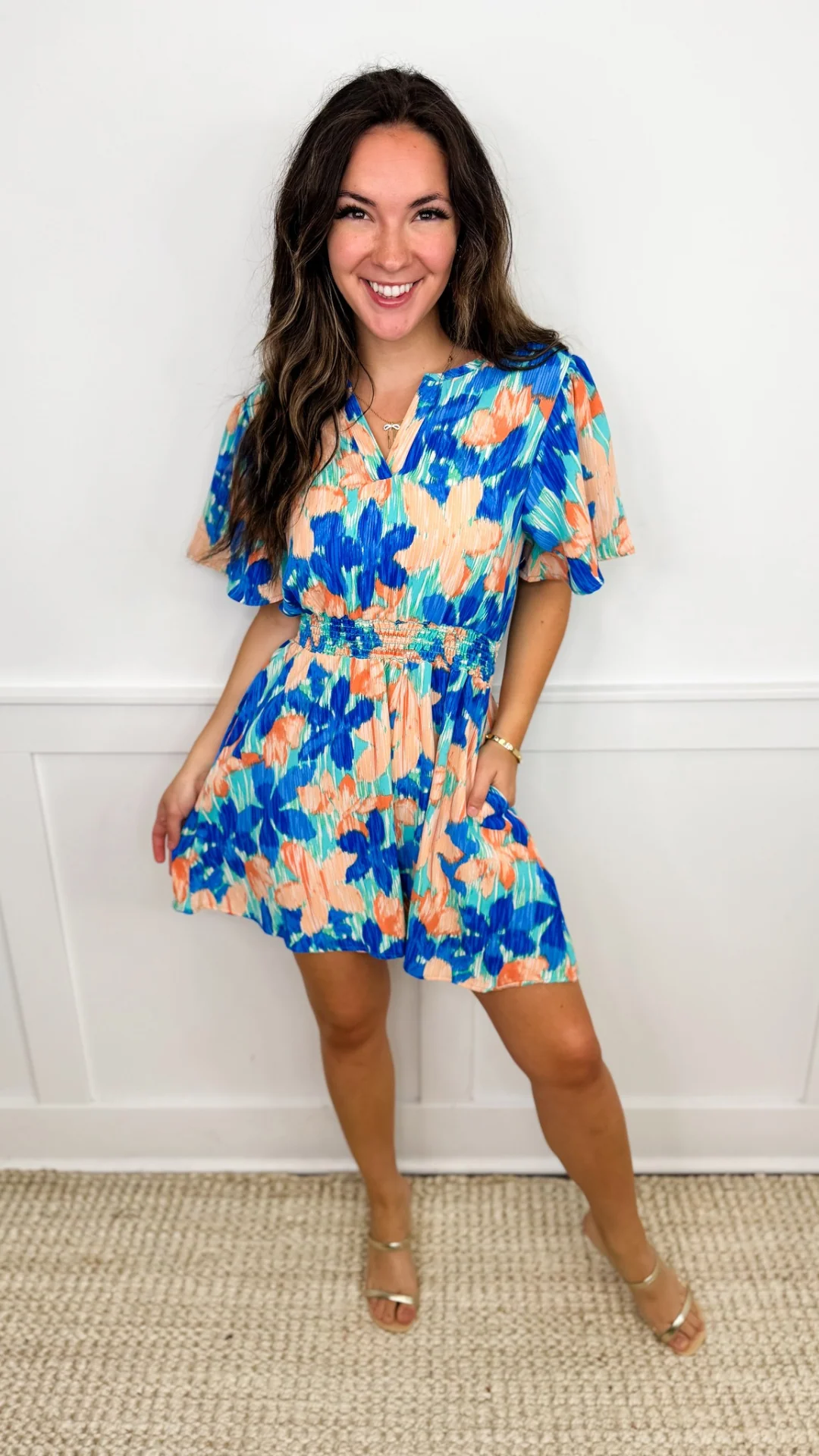 A Place in Time Short Sleeve Turquoise Avery Mae Romper - Image 3