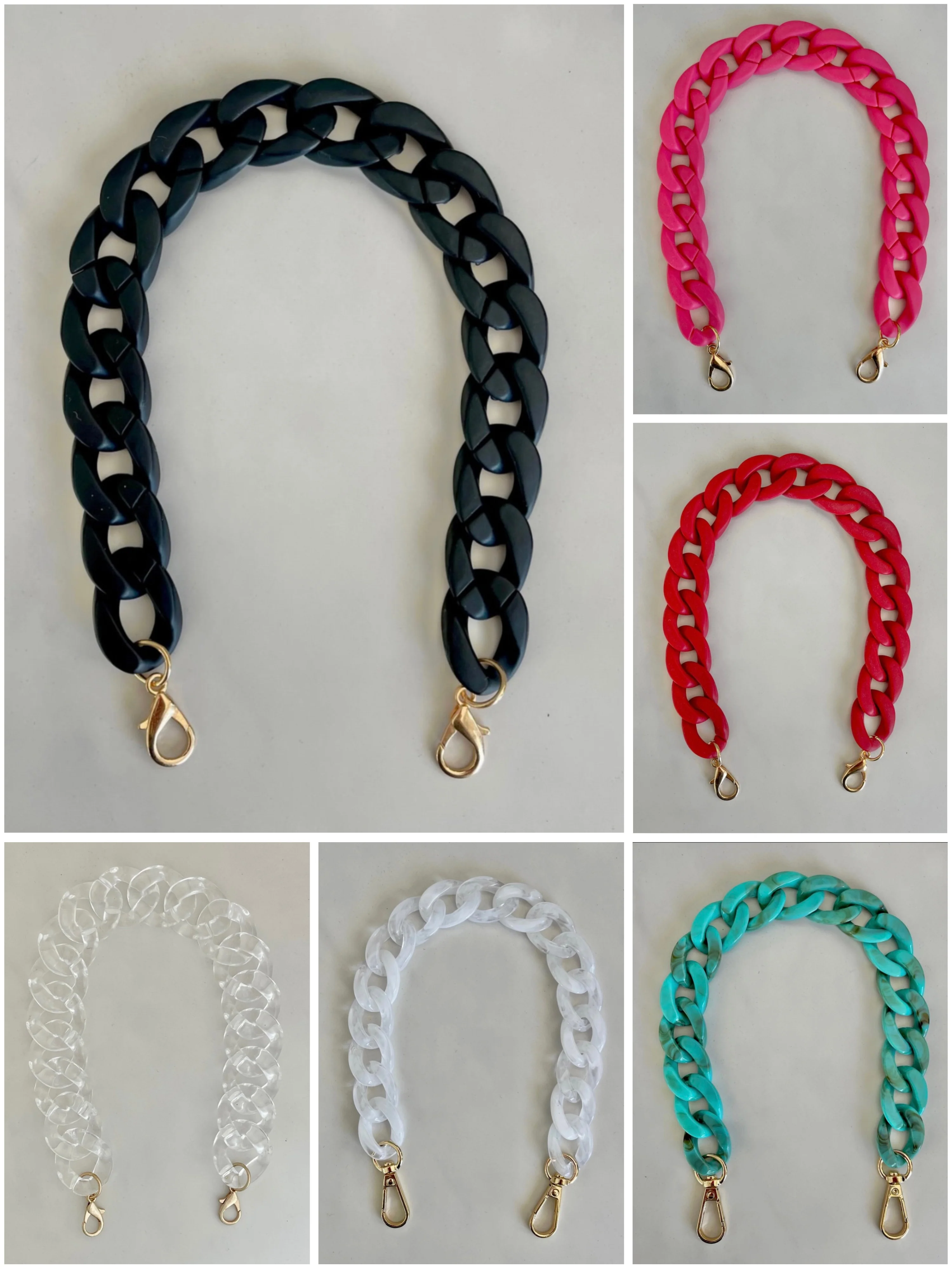 A Touch of Beauty Acrylic Bag Chain - 6 colors!