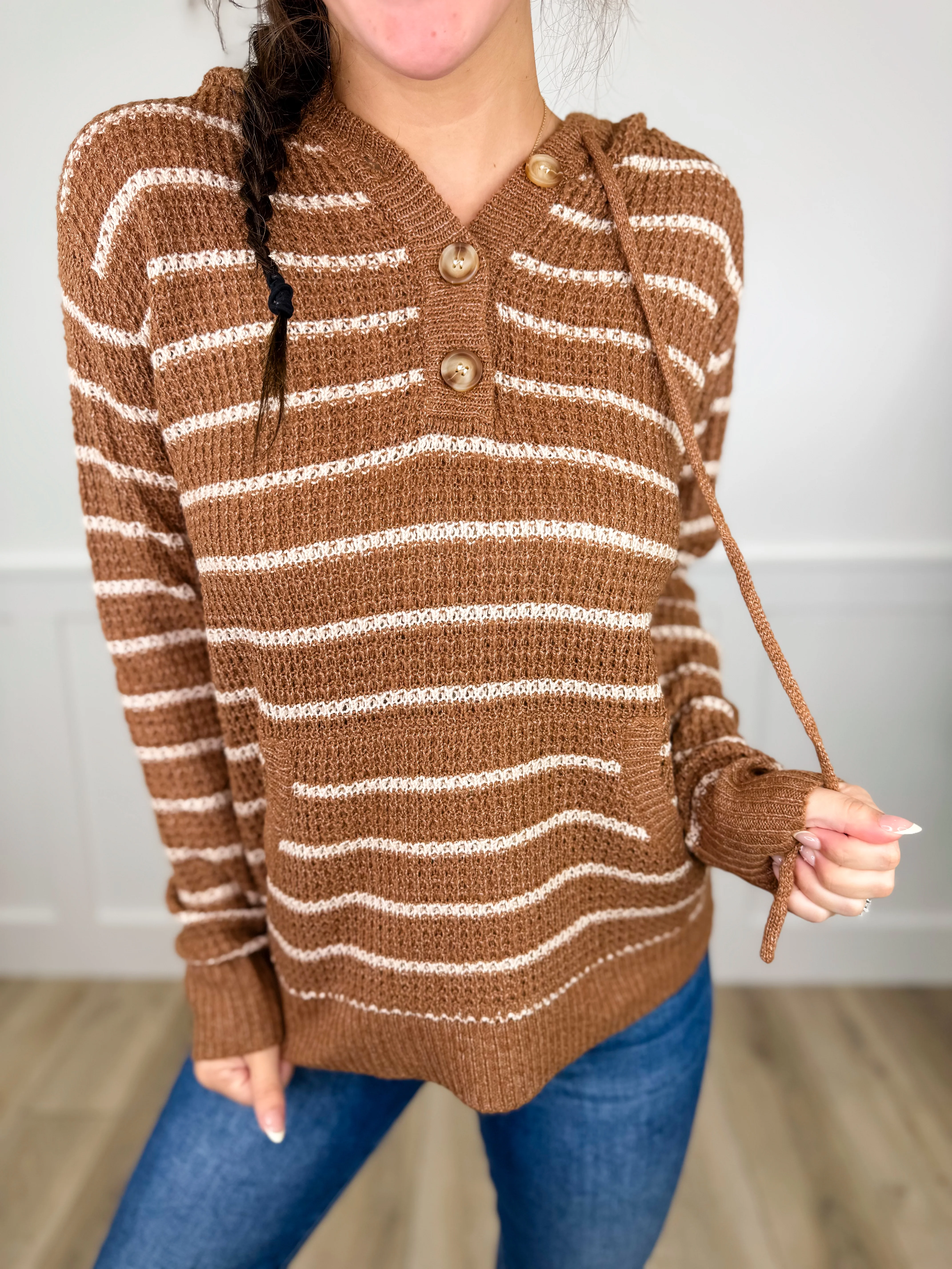 A Warm Embrace Knit Long Sleeve Avery Mae Hooded Sweatshirt Top - 4 colors! - Image 2