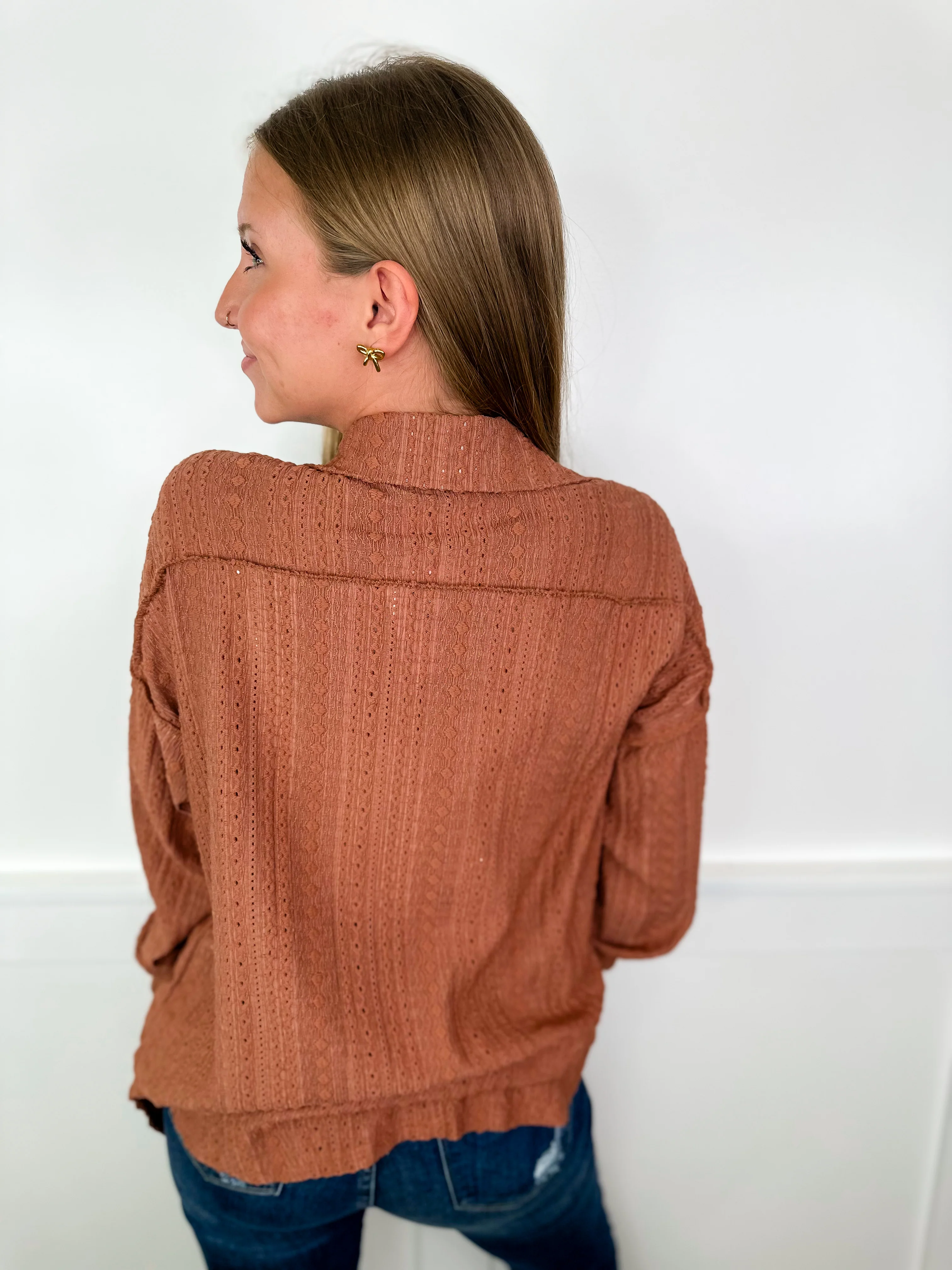 After it All Long Sleeve Clay Avery Mae Button Up Top - Image 2