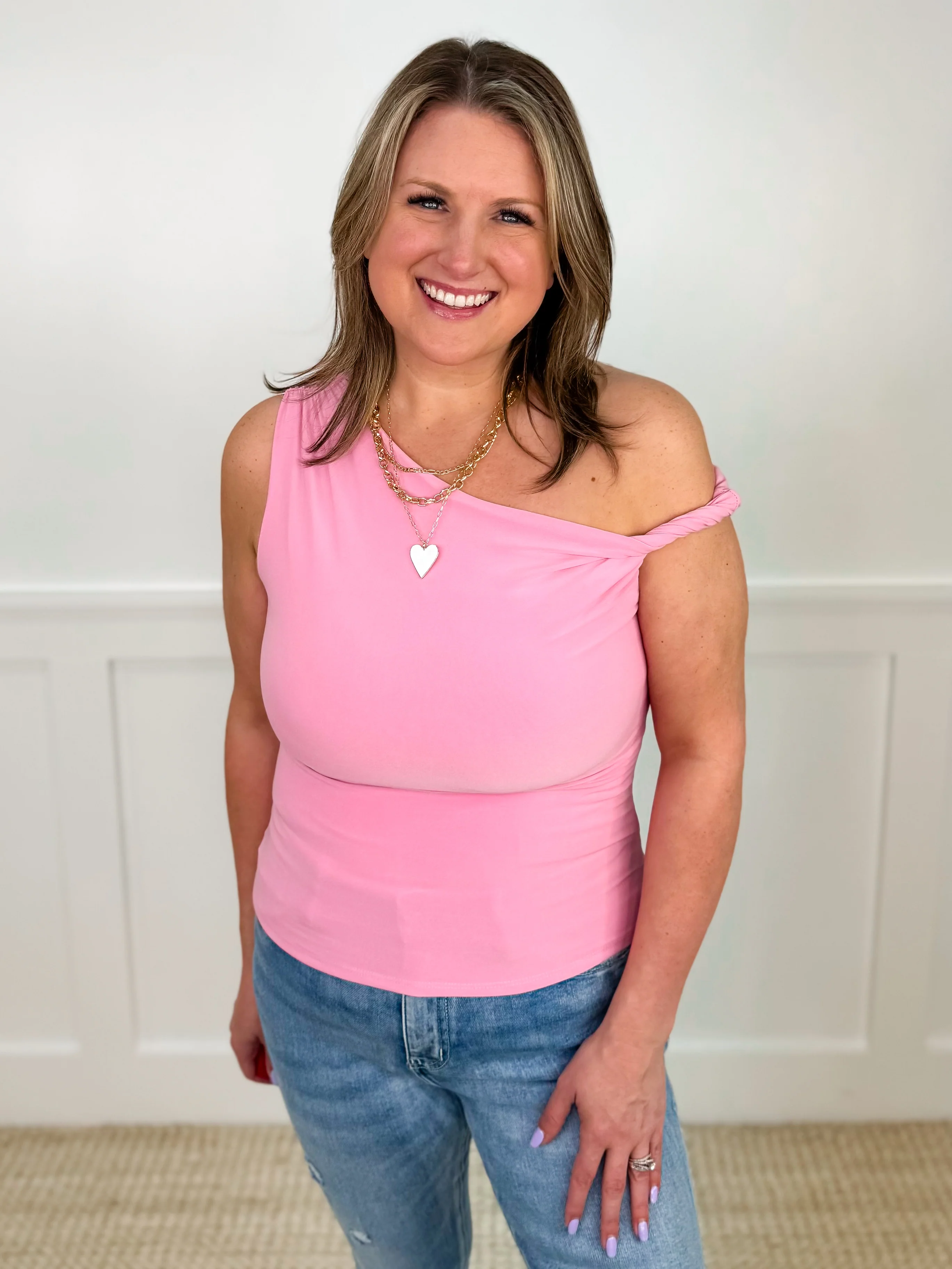 All About the Time Pink Avery Mae Tank Top