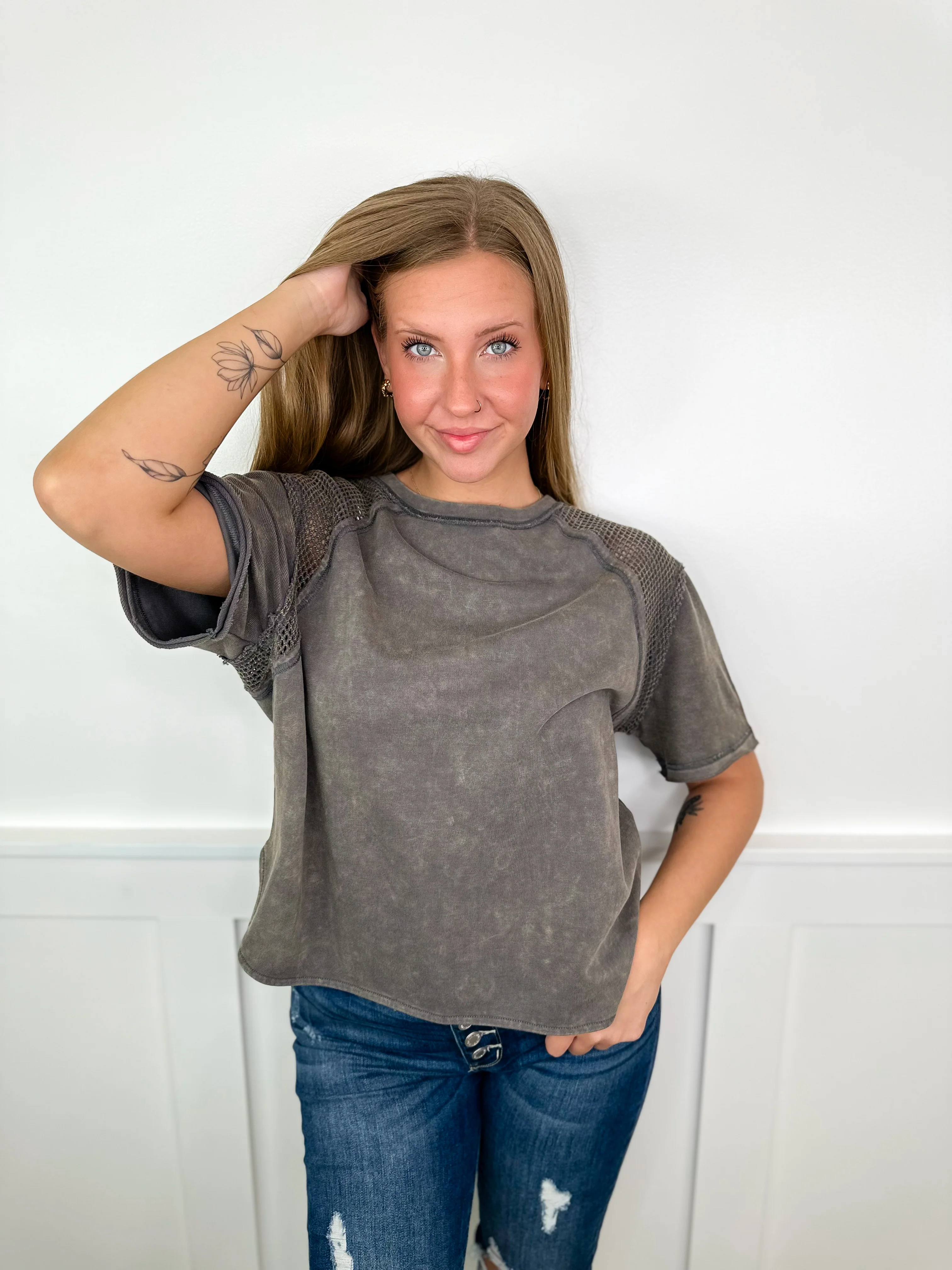 All About You Cotton Blend Short Sleeve Avery Mae Top - 2 colors! - Image 2