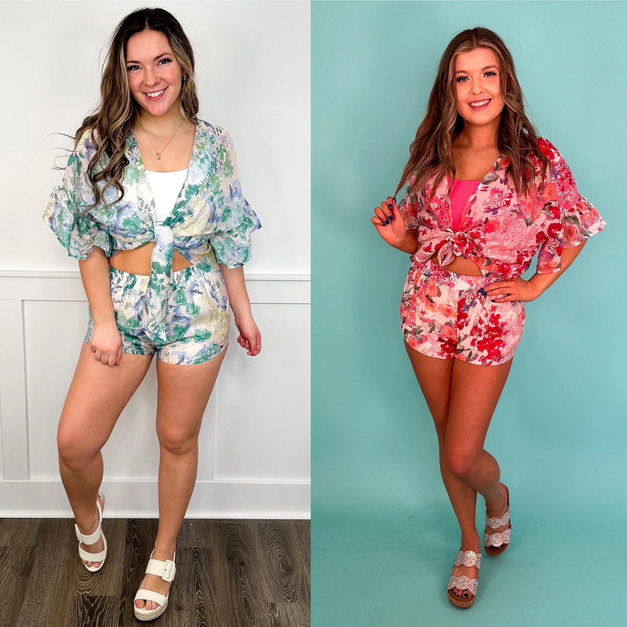 All Day By the Pool Rayon Blend High-Rise Avery Mae Shorts Set - 2 colors!