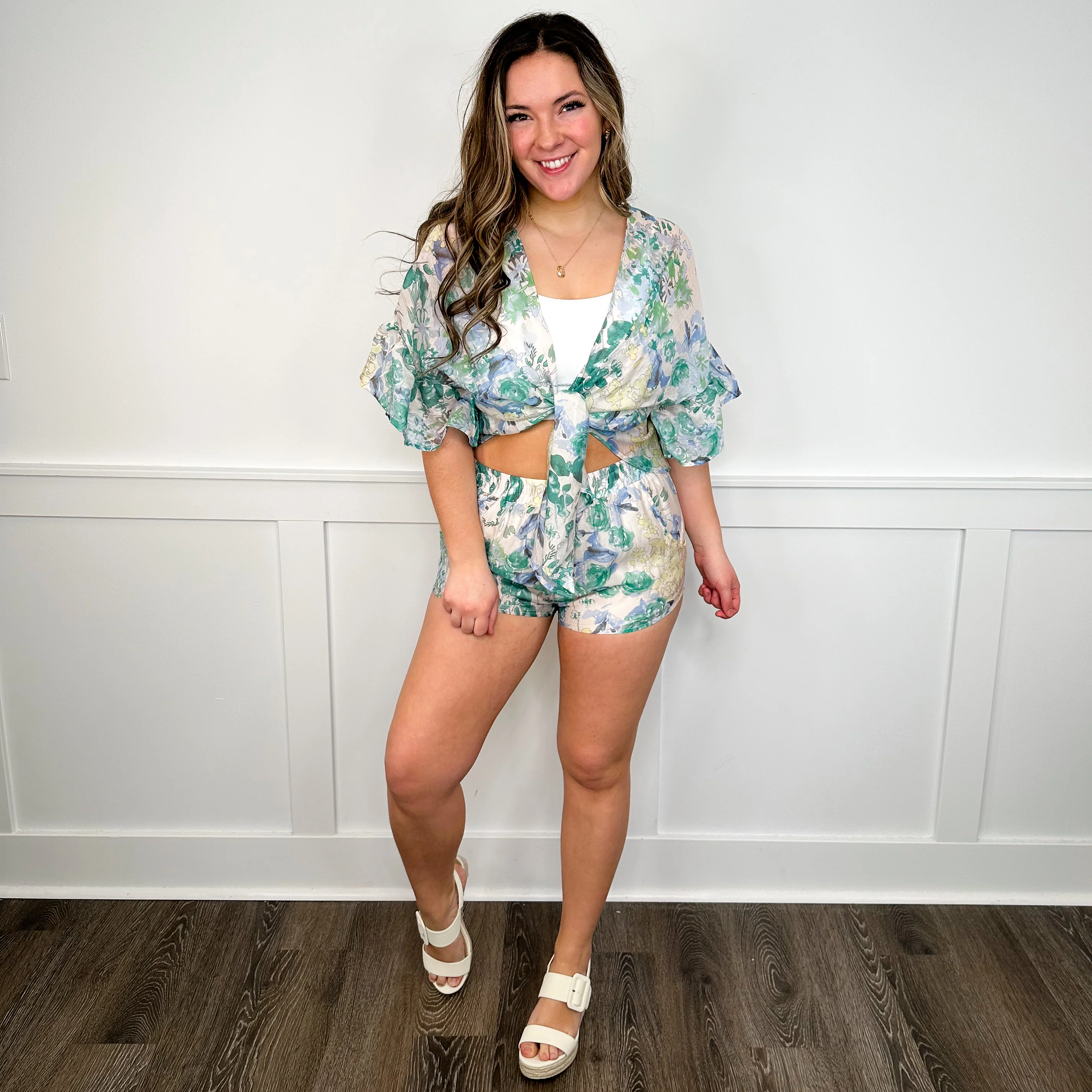All Day By the Pool Rayon Blend High-Rise Avery Mae Shorts Set - 2 colors! - Image 2