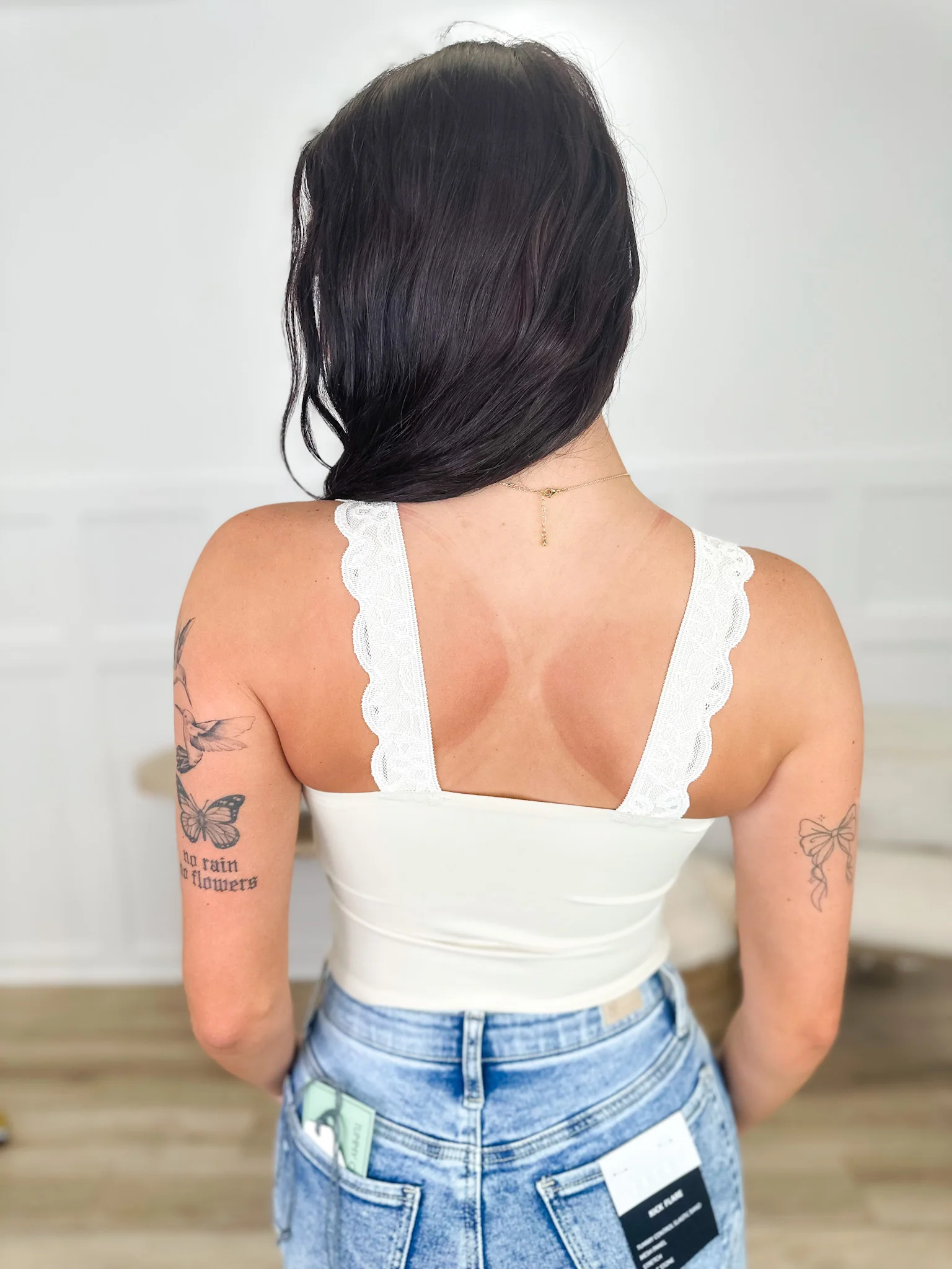 All Eyes Over Here Lace Avery Mae Padded Cropped Tank Top - Multiple Colors - Image 2