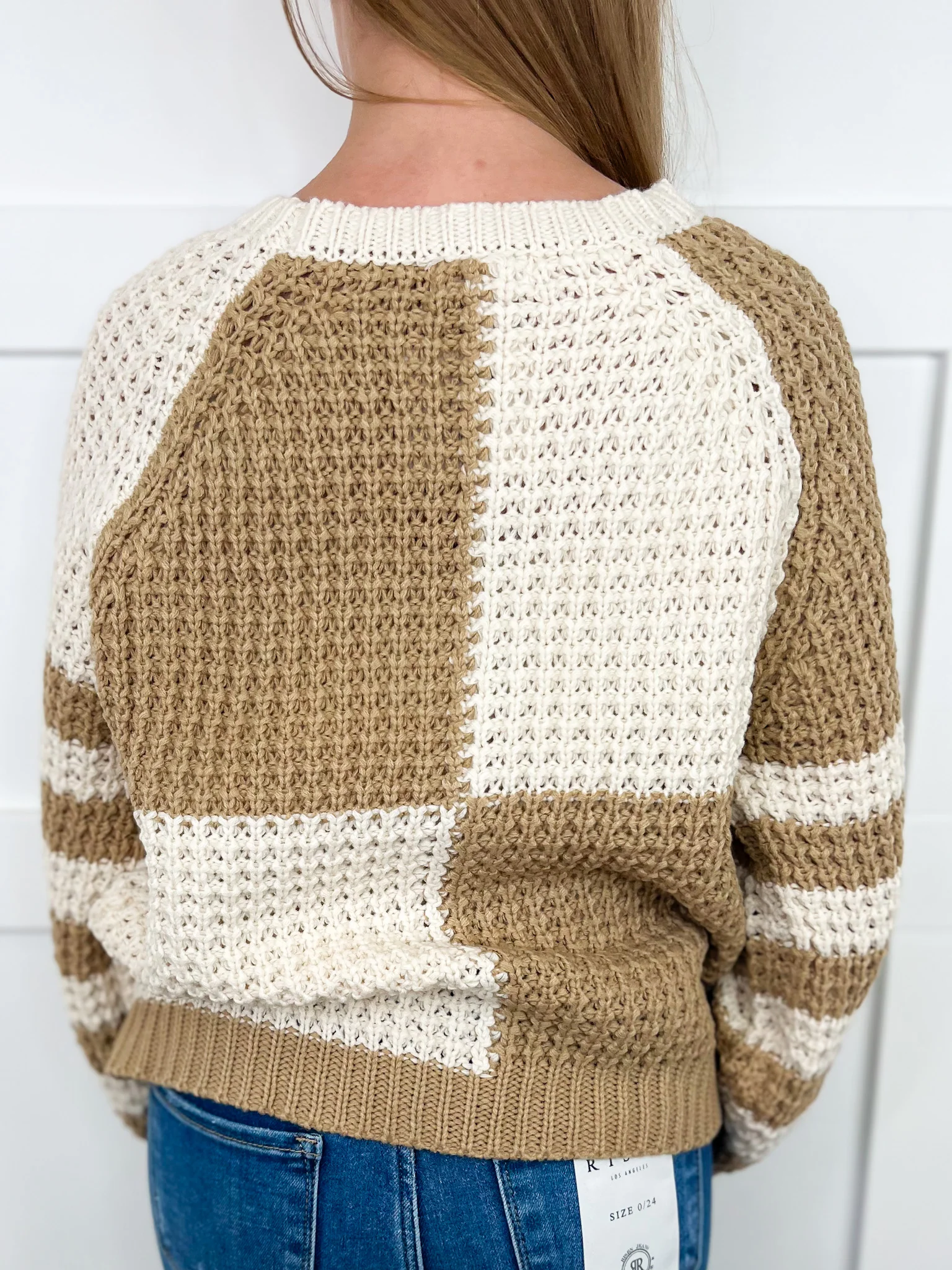 All Snuggled in Knit Long Sleeve Cream Avery Mae Sweater Top - Image 2