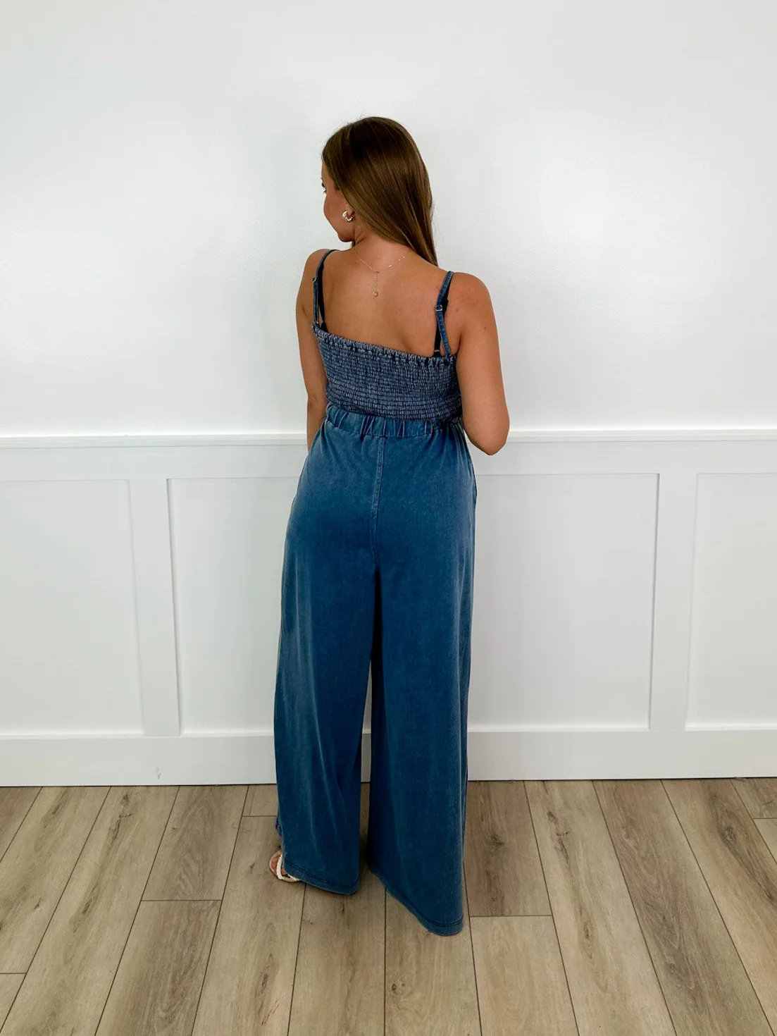 All the Memories Cotton Blend Medium Wash Avery Mae Jumpsuit - Image 2