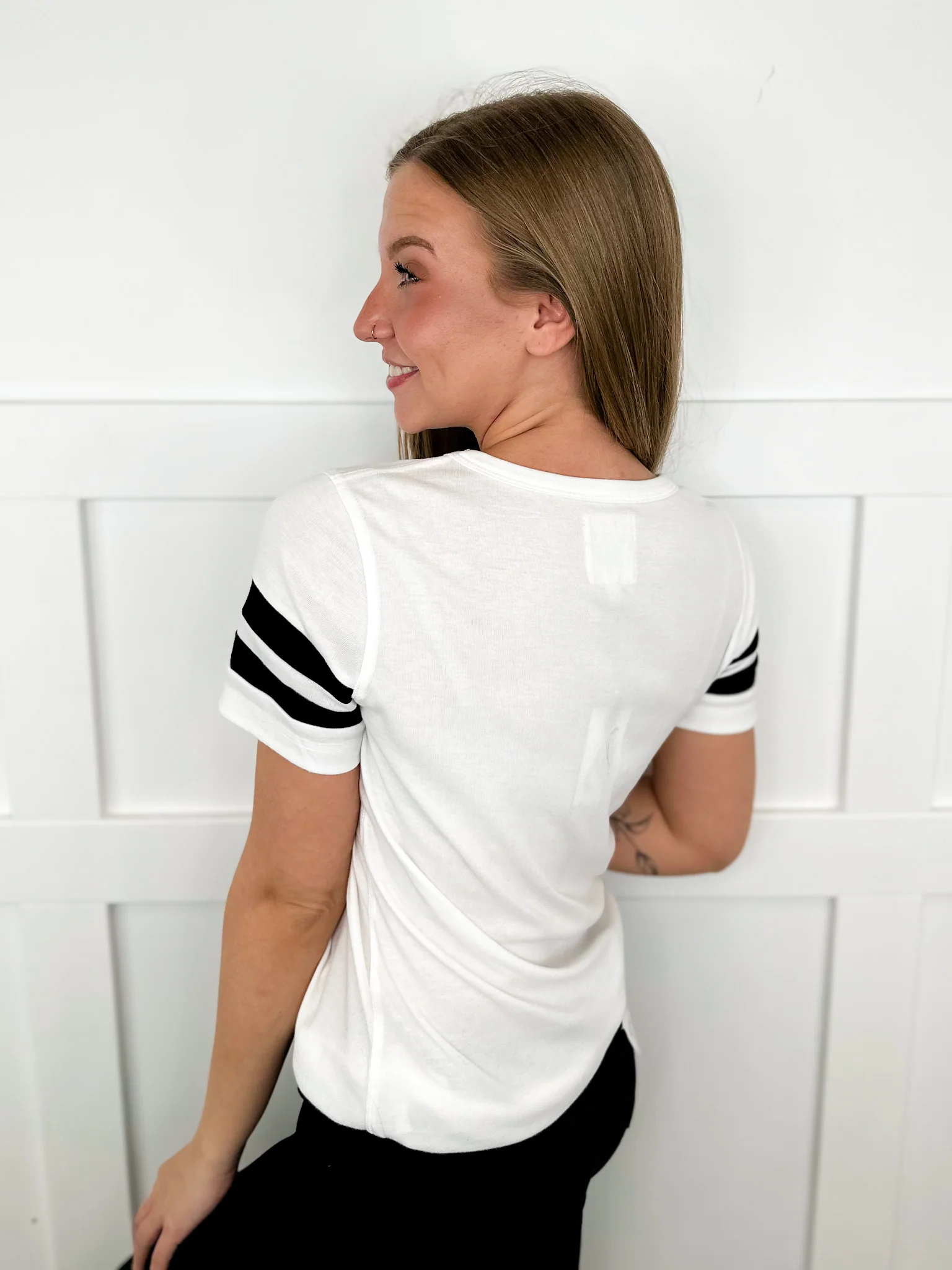 Ampersand Avenue Let's Get Spooky Cotton Short Sleeve White Top - Image 3