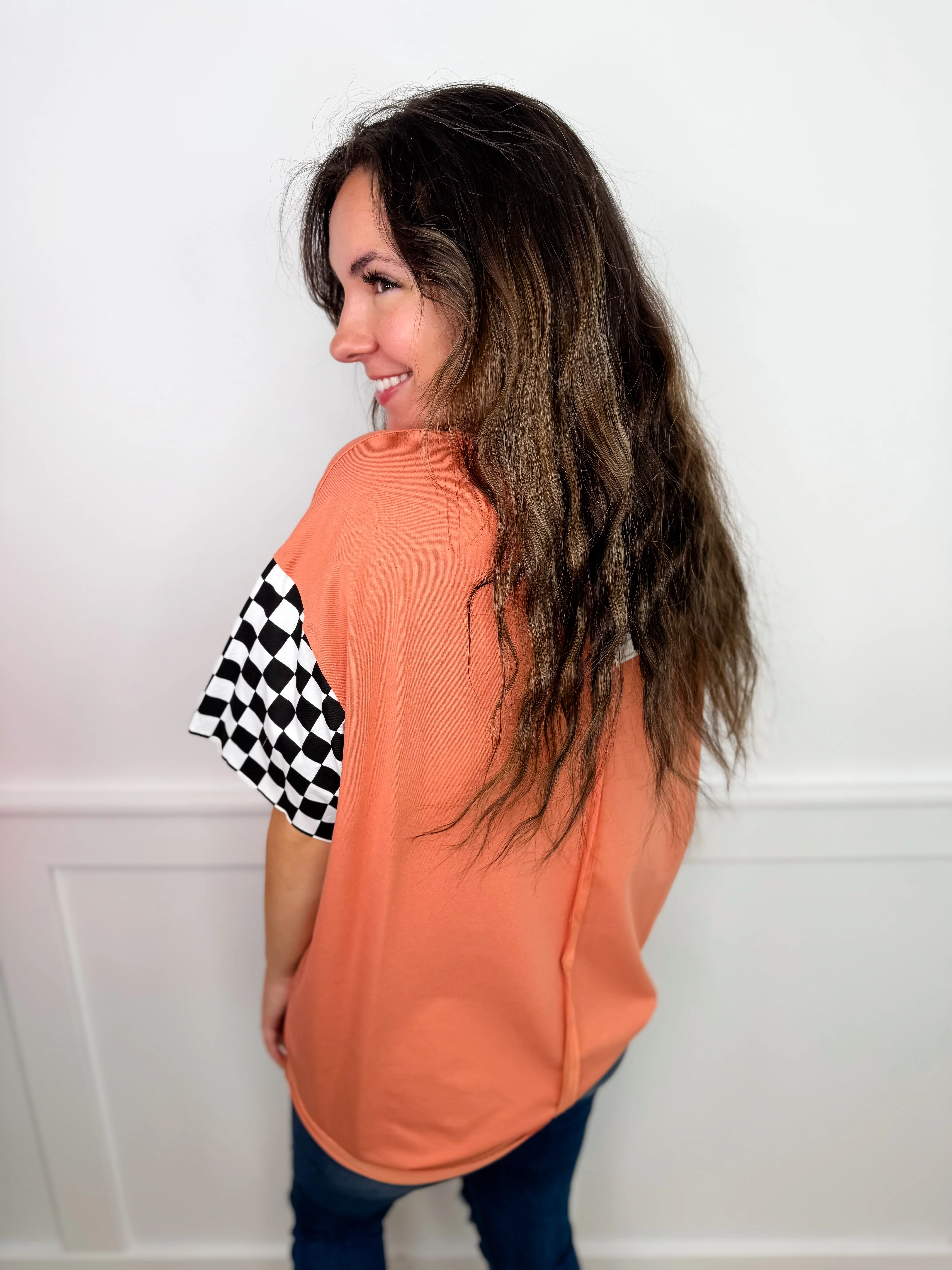 Ampersand Avenue Spooky Times Short Sleeve Orange Graphic Top - Image 2