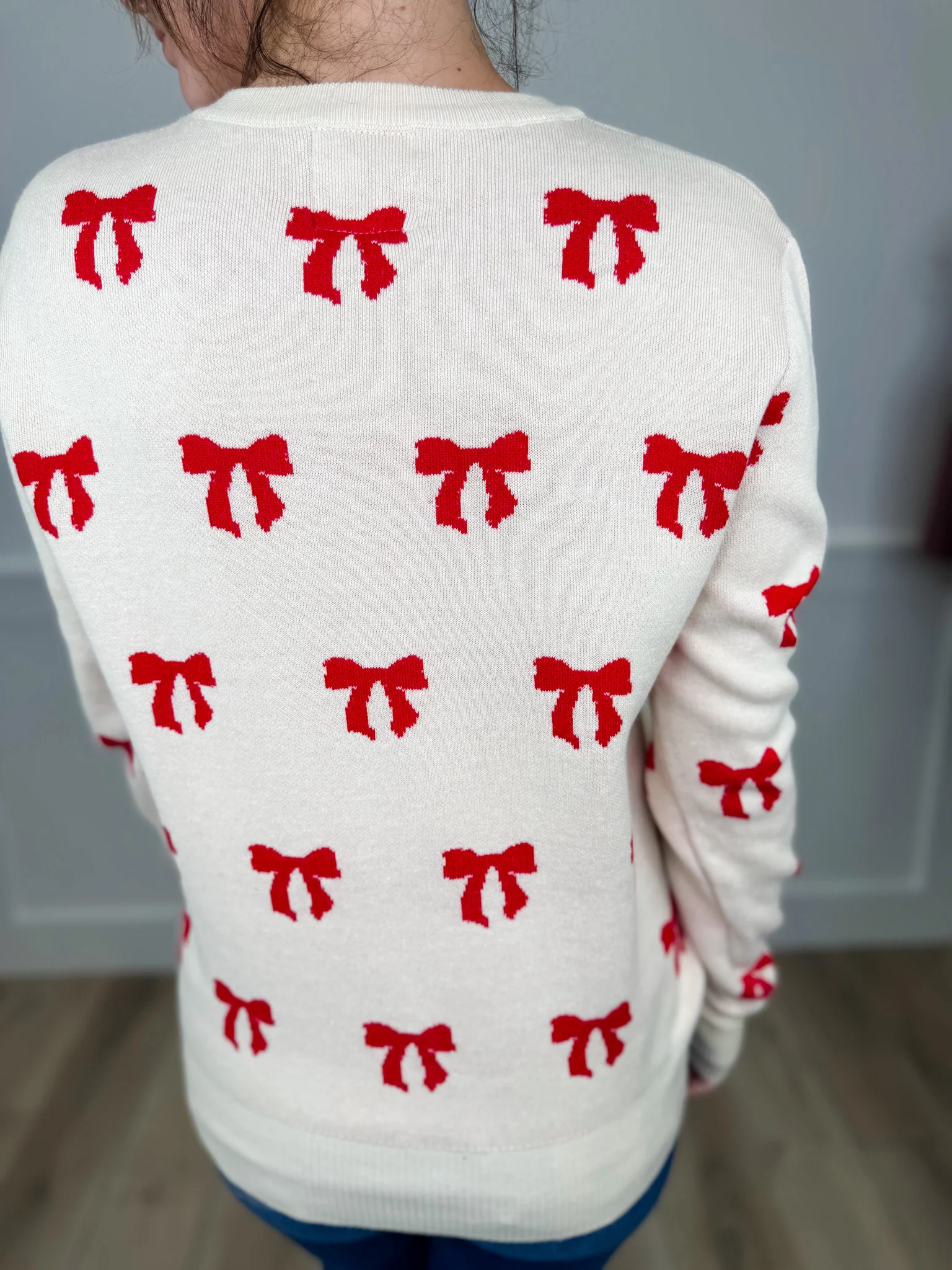 Ampersand Avenue Standing Out Knit Long Sleeve Cream Sweater Top - Image 2