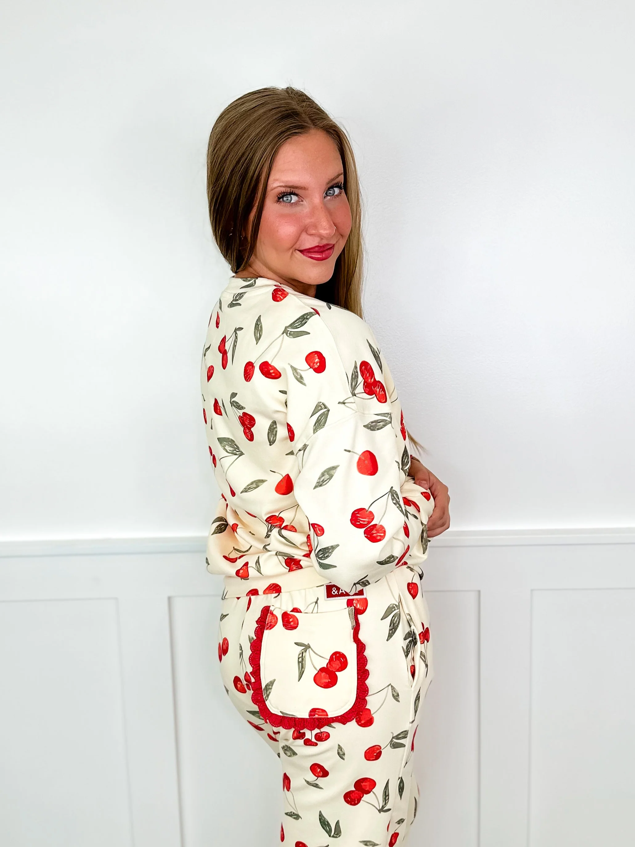 Ampersand Avenue Sweet & True Cotton Blend Long Sleeve Cream Crewneck Sweatshirt - Image 2