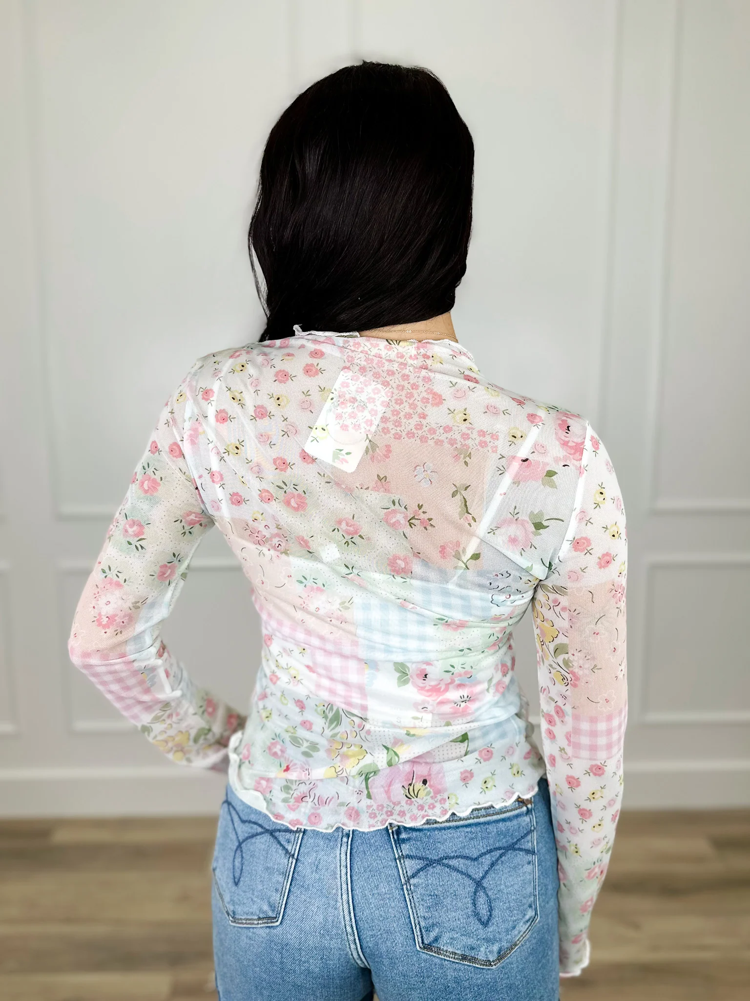 Anything You Want Sheer Mesh Long Sleeve Ivory Avery Mae Top - Image 2
