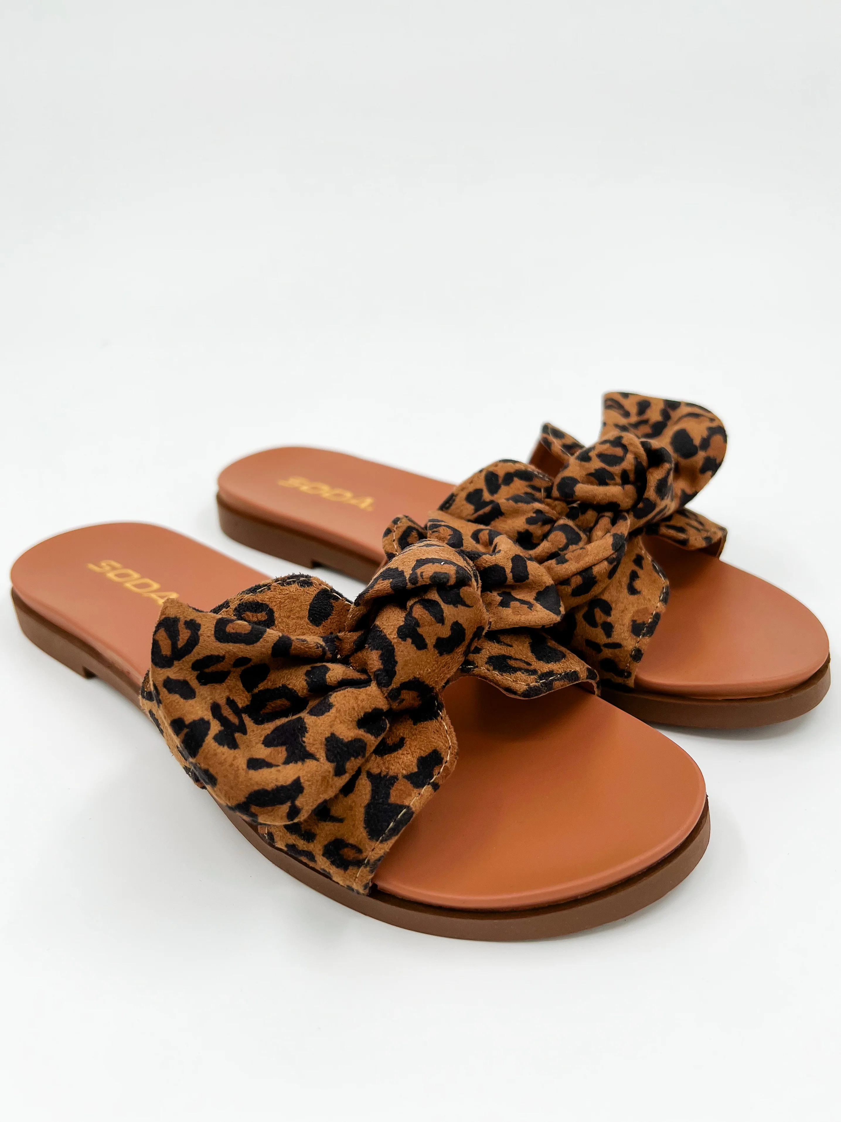At First Sight Faux Suede Leopard Sandals