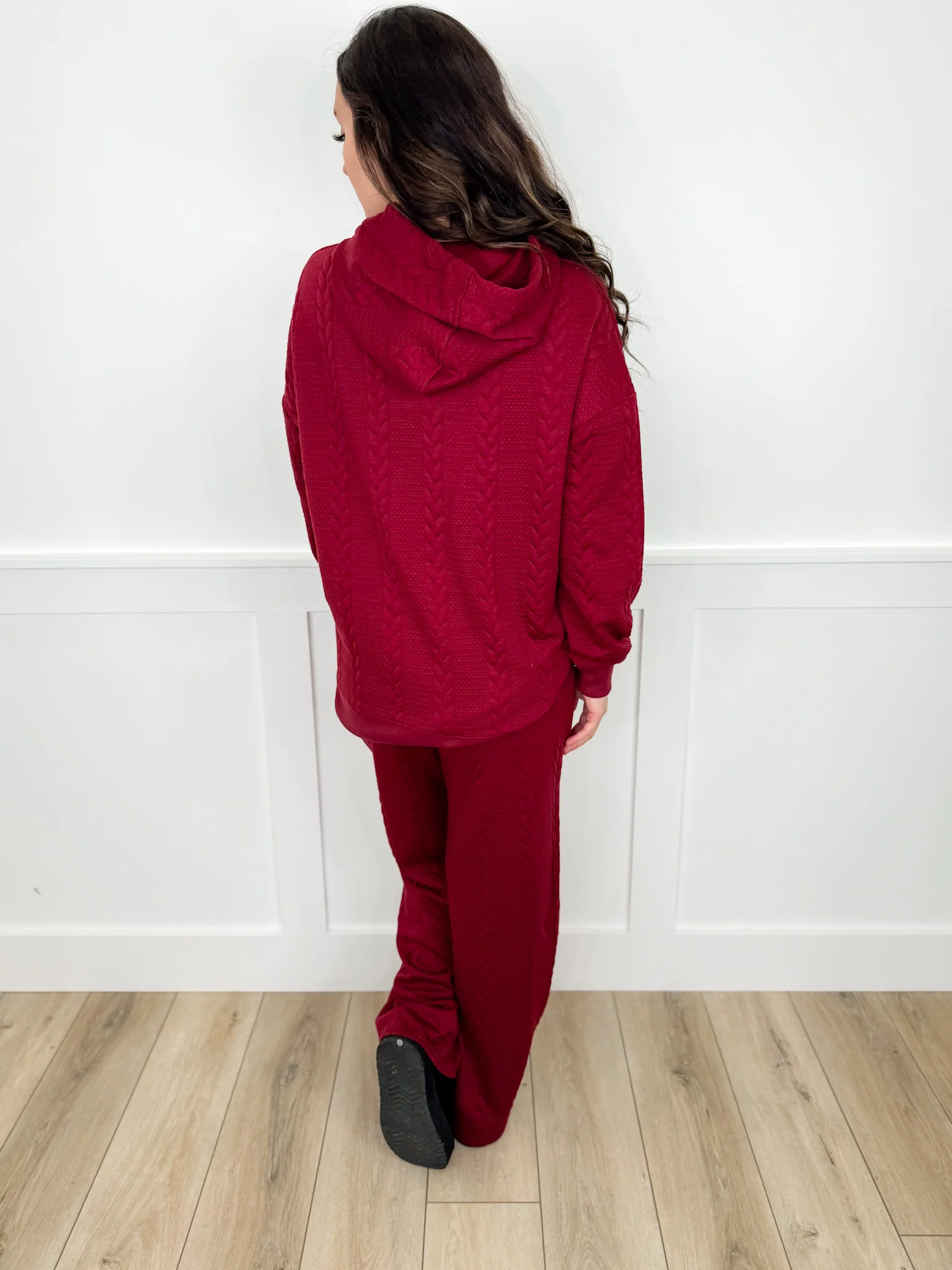 At the Lodge High-Rise Knit Wine Avery Mae Bottoms - Image 3