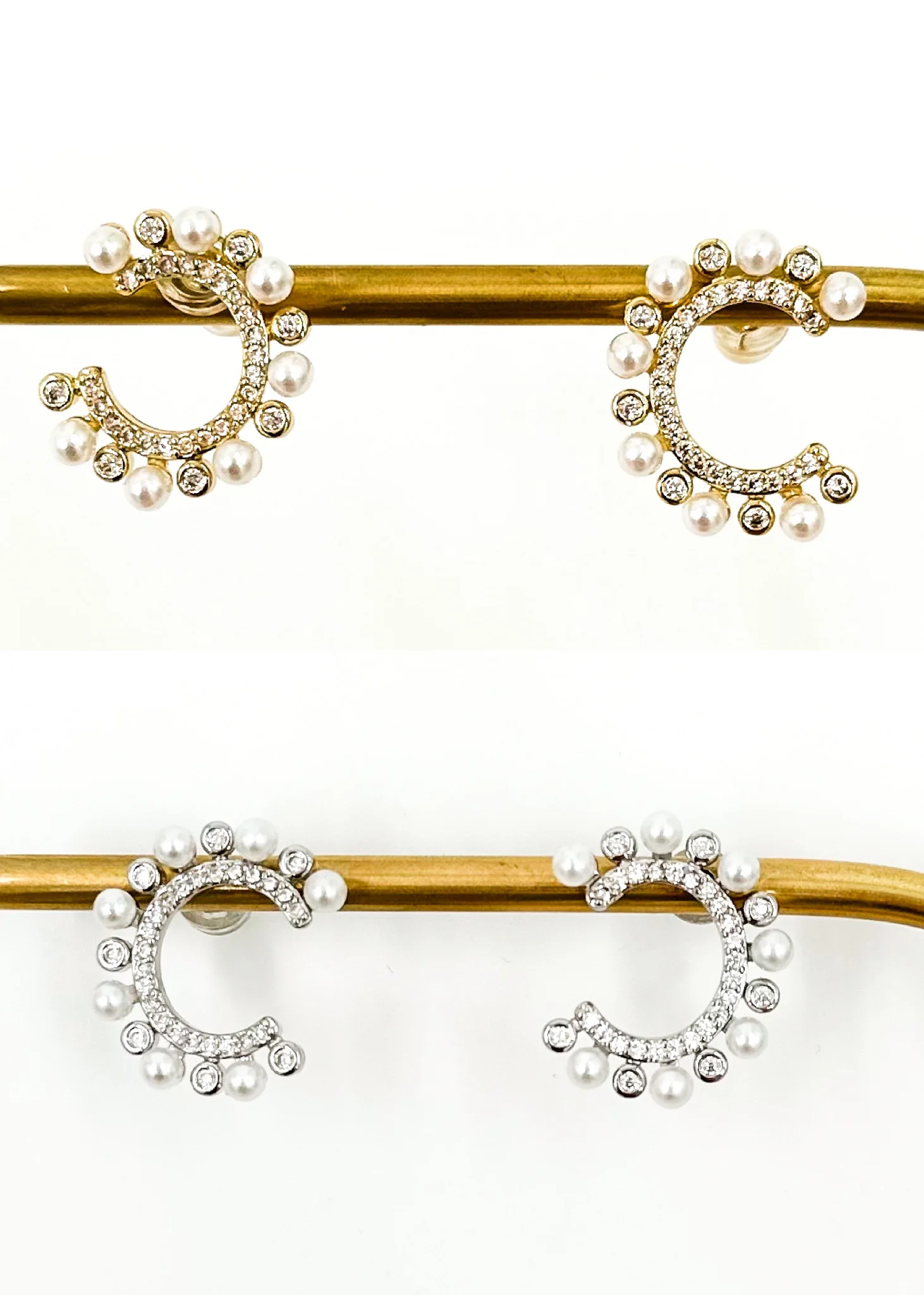 B.B. Lila Classy Pearl Stud Earrings - Multiple Colors