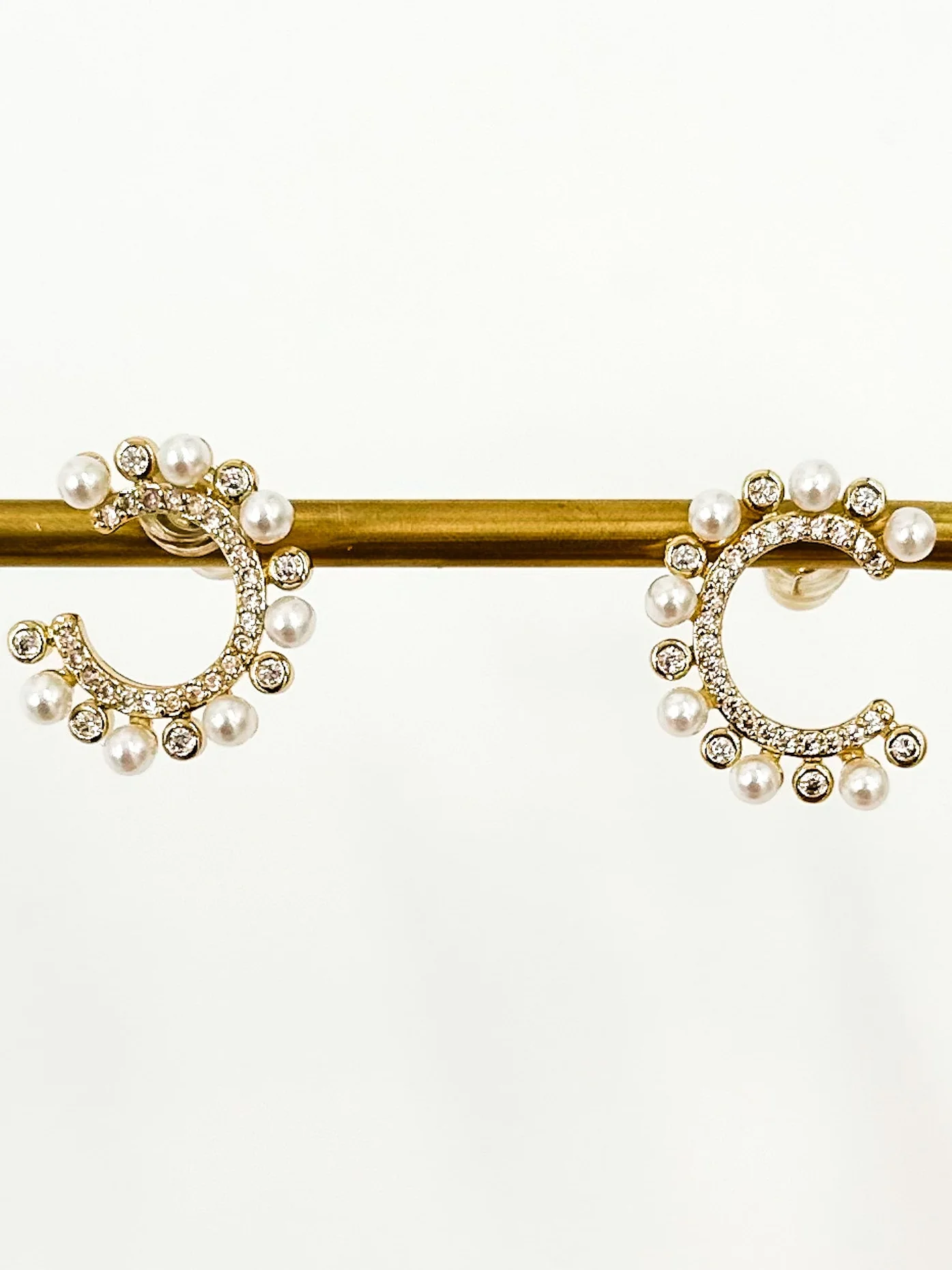 B.B. Lila Classy Pearl Stud Earrings - Multiple Colors - Image 2