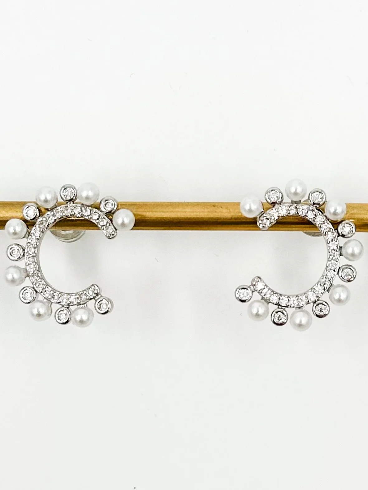 B.B. Lila Classy Pearl Stud Earrings - Multiple Colors - Image 3
