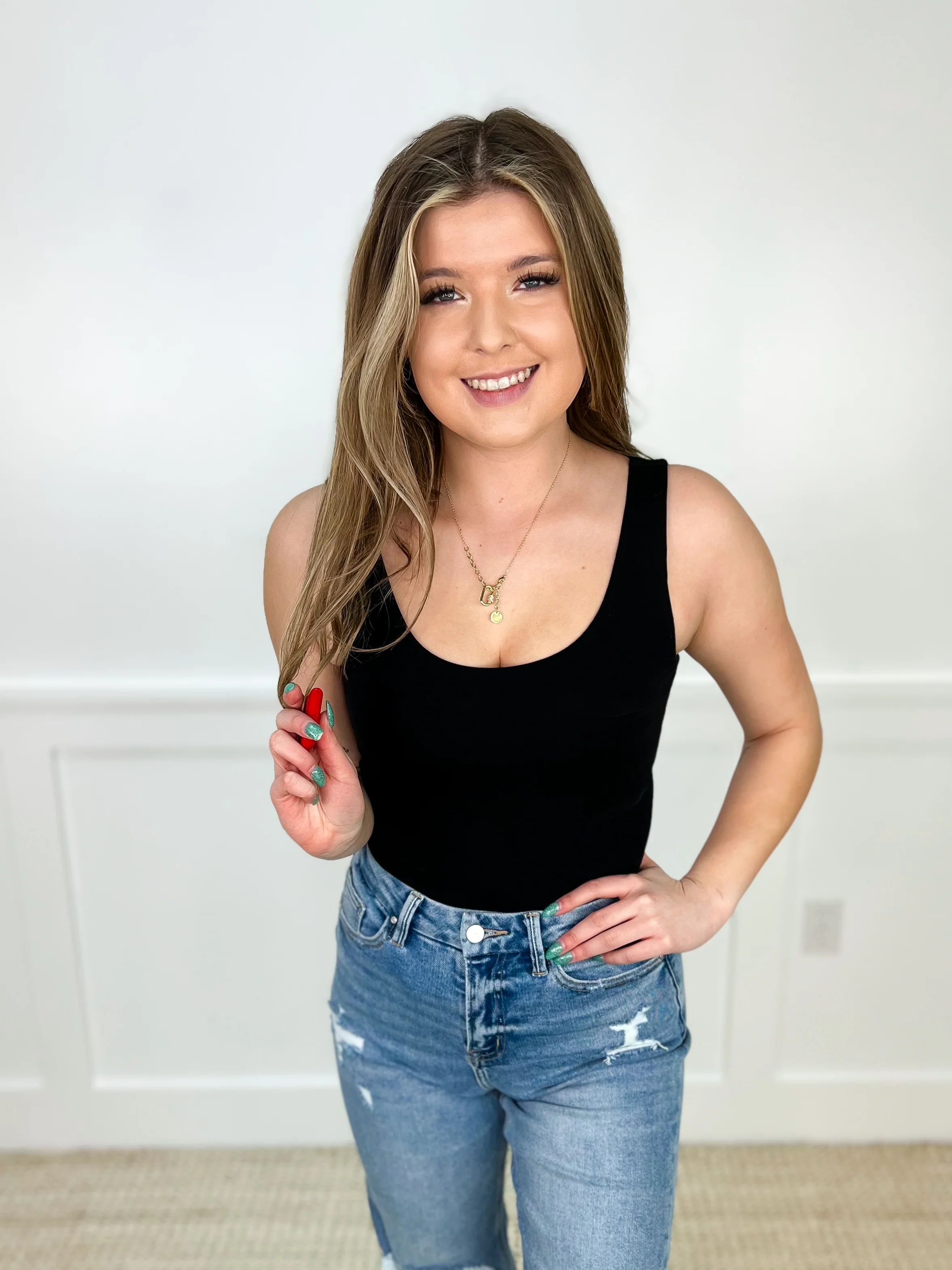 DOORBUSTER!! Basic By My Side Cotton Blend Avery Mae Bodysuit Top - 6 colors! - Image 5