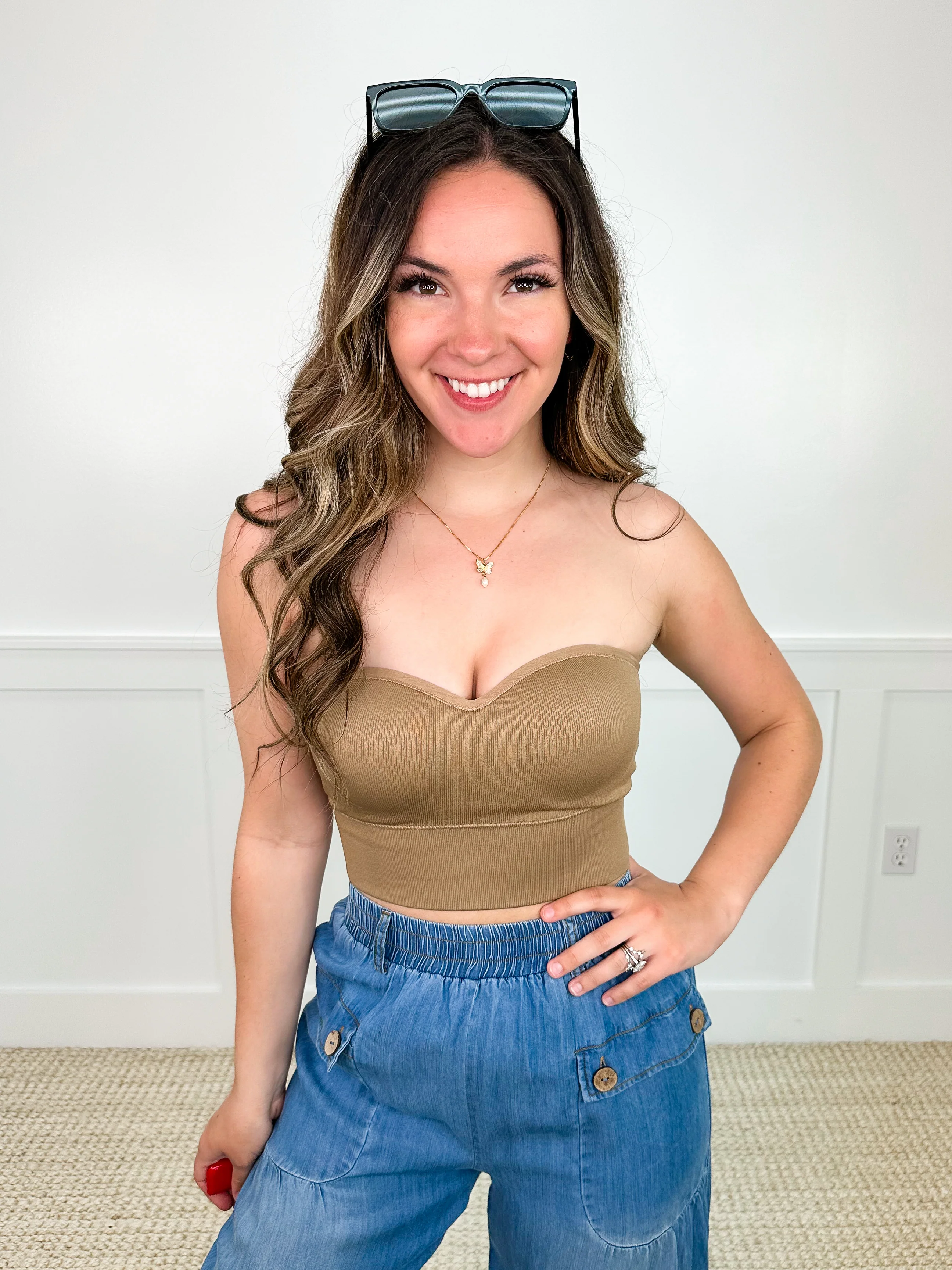 Basic Feeling Secure Strapless Avery Mae Strapless Crop Top - 2 colors! - Image 3