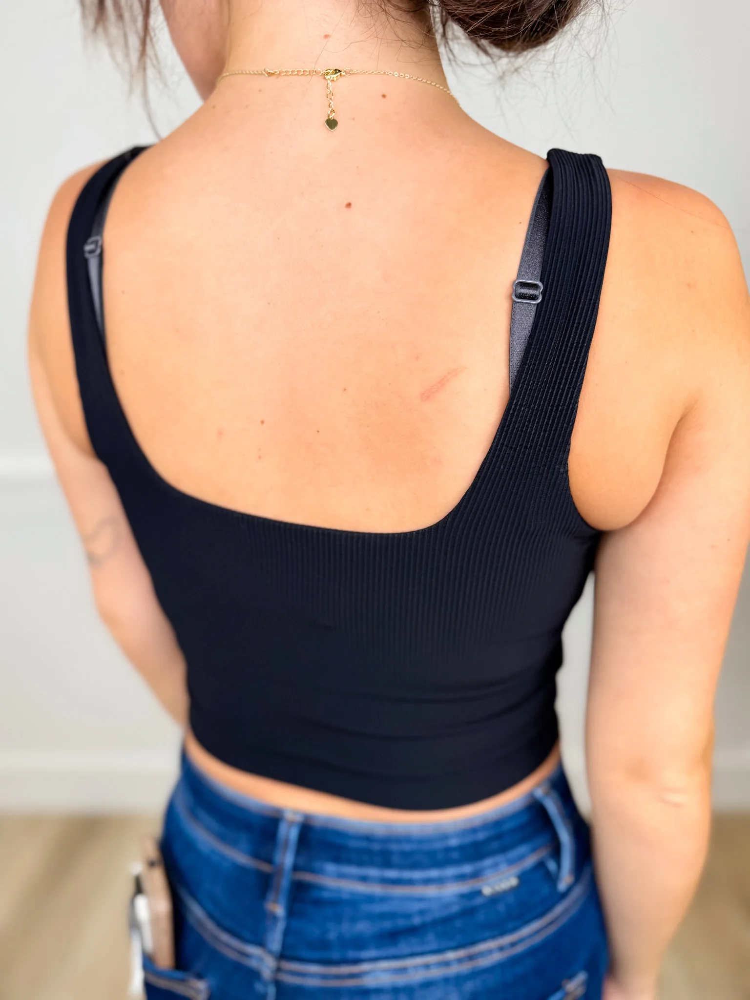 Basic Own the Look Ribbed Avery Mae Padded Cropped Tank Top - 4 colors! - Image 3