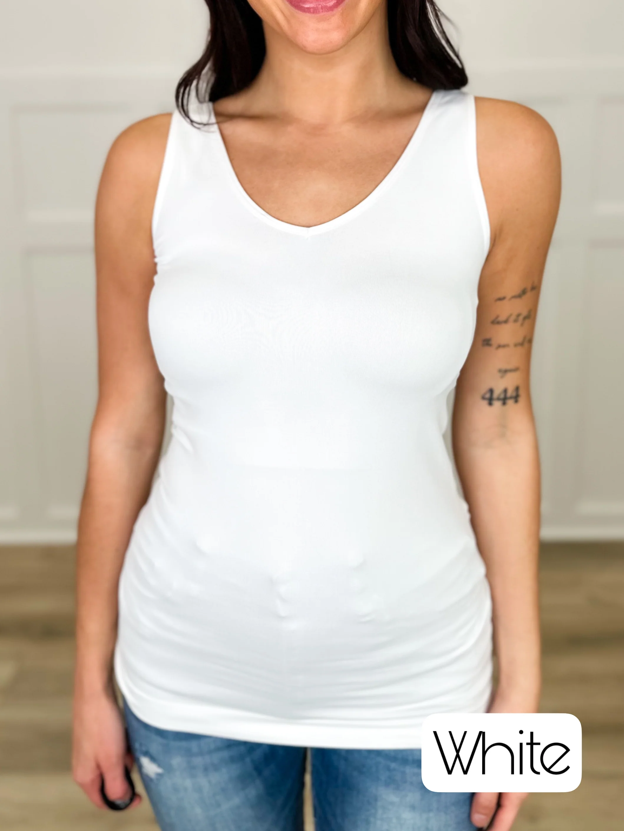 Basic Reversible V & Scoop Neck Tank Top - Multiple Colors - Image 11