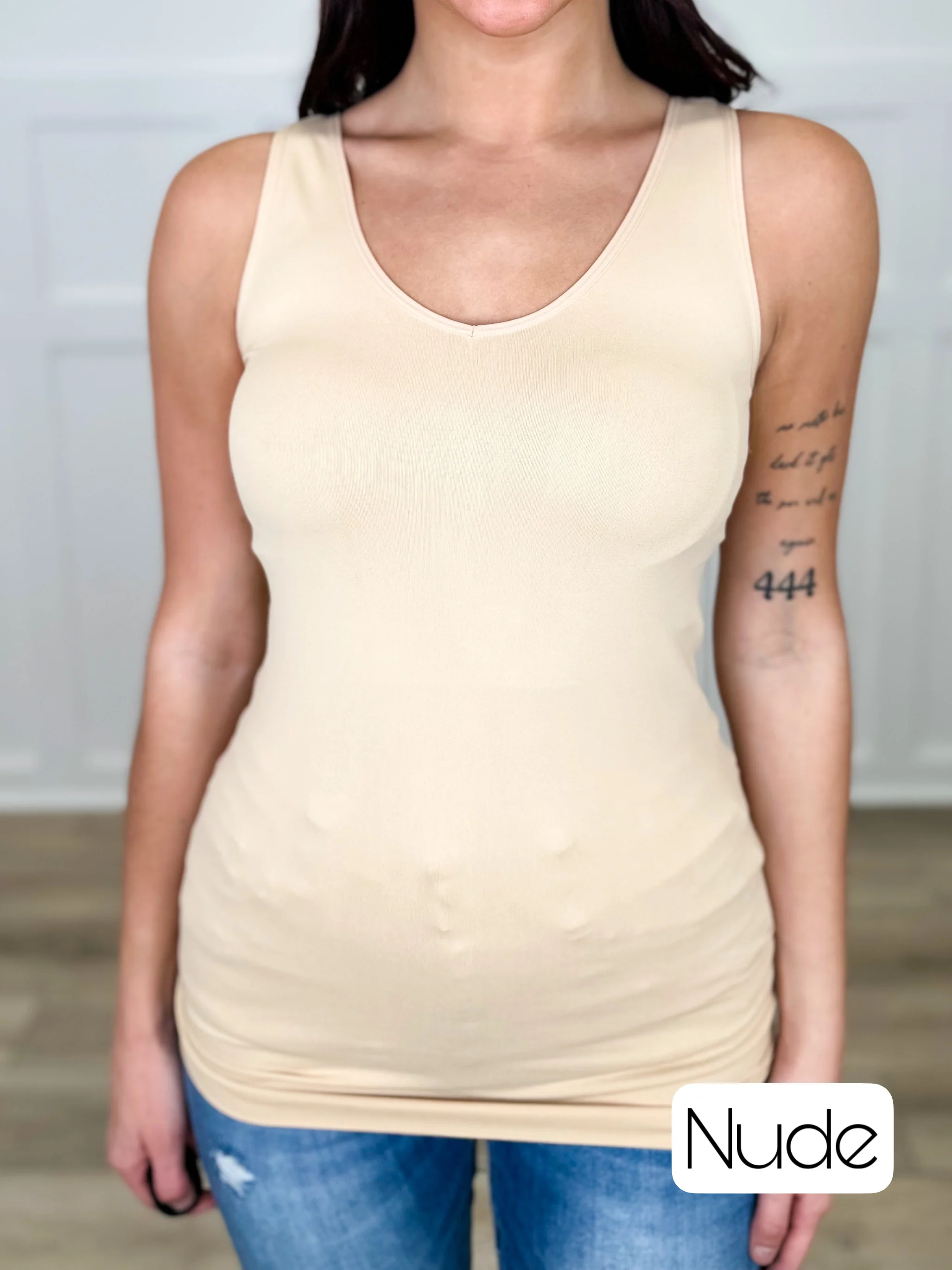 Basic Reversible V & Scoop Neck Tank Top - Multiple Colors - Image 12