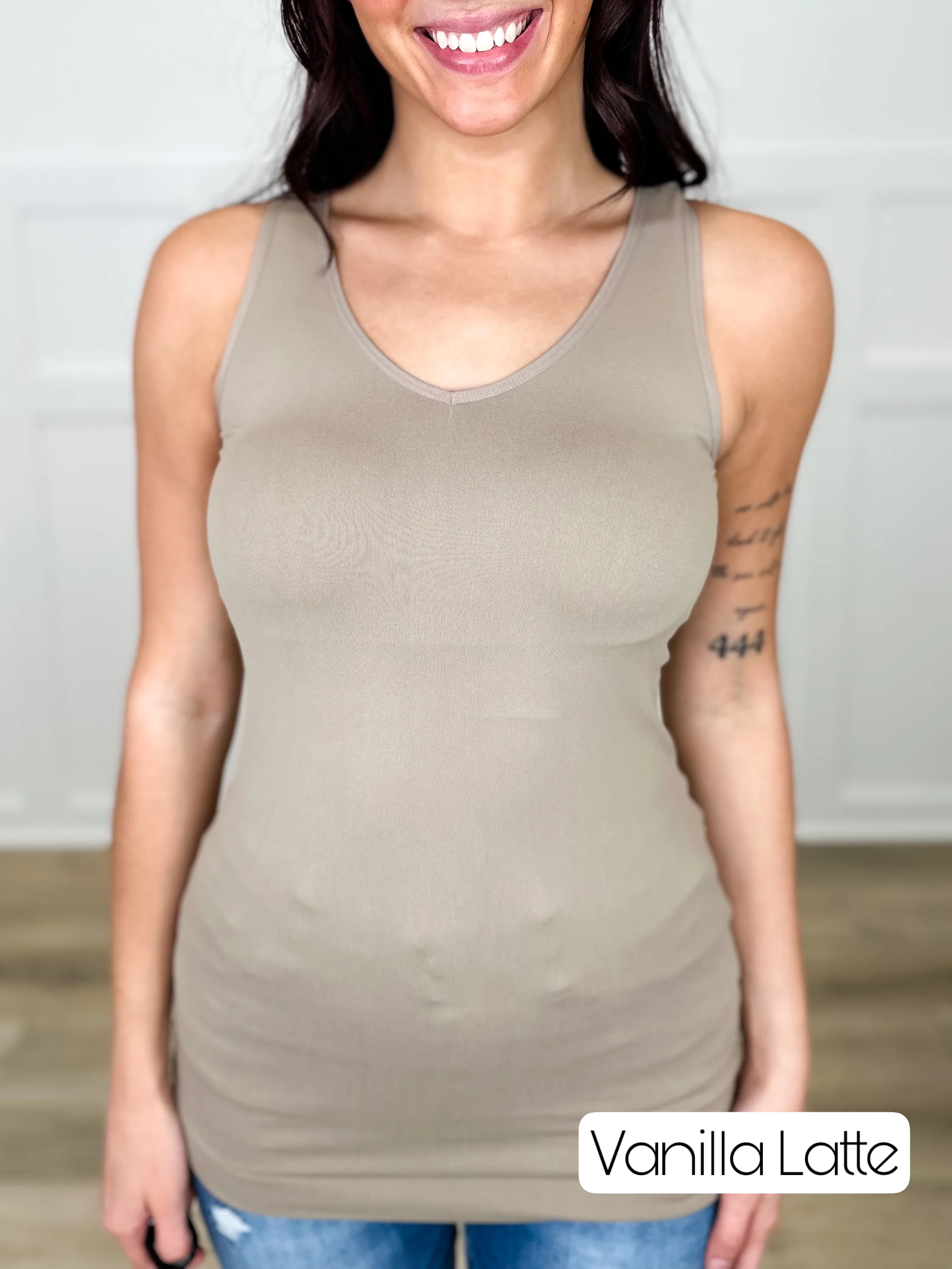 Basic Reversible V & Scoop Neck Tank Top - Multiple Colors - Image 13