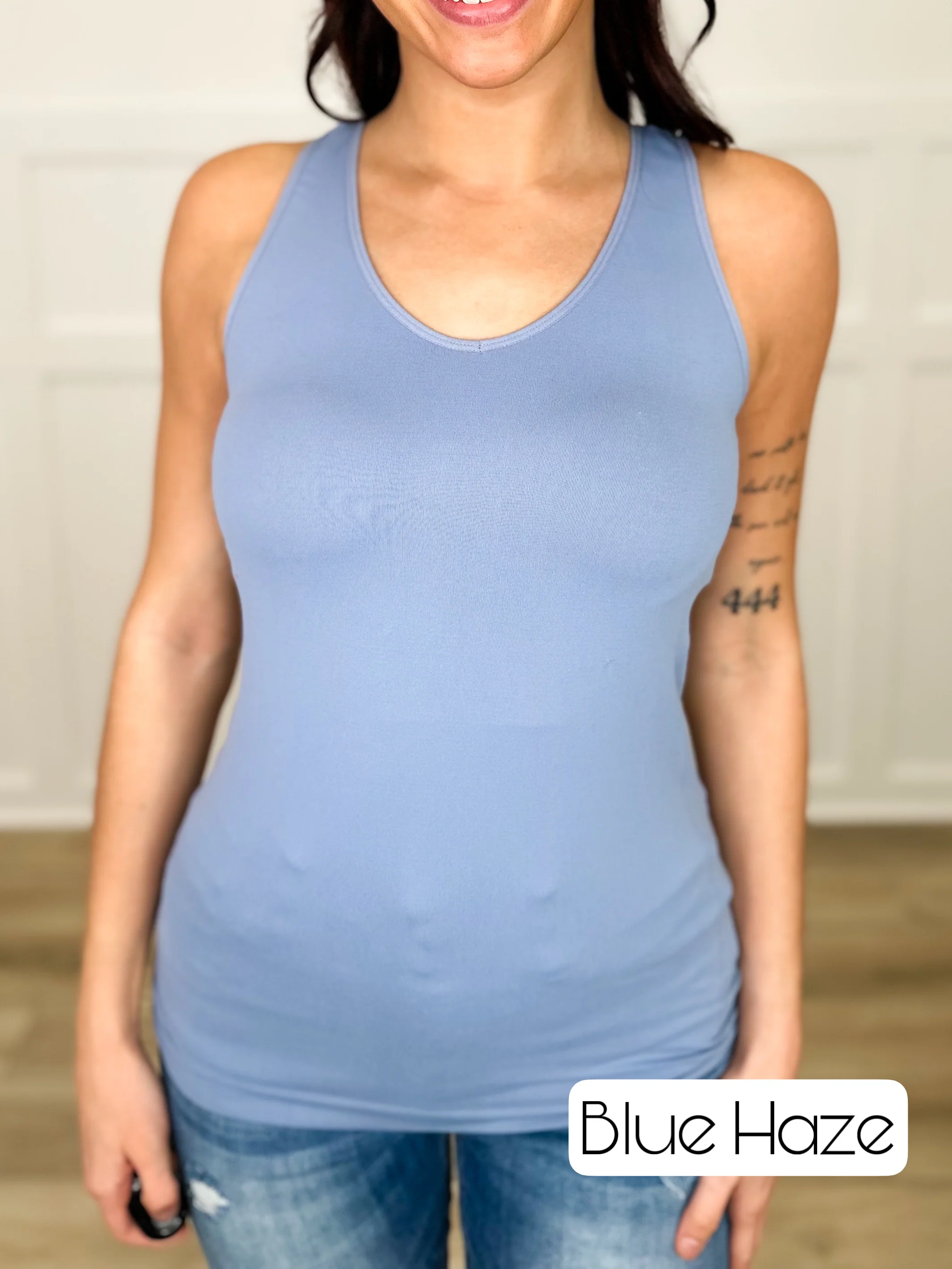 Basic Reversible V & Scoop Neck Tank Top - Multiple Colors - Image 19