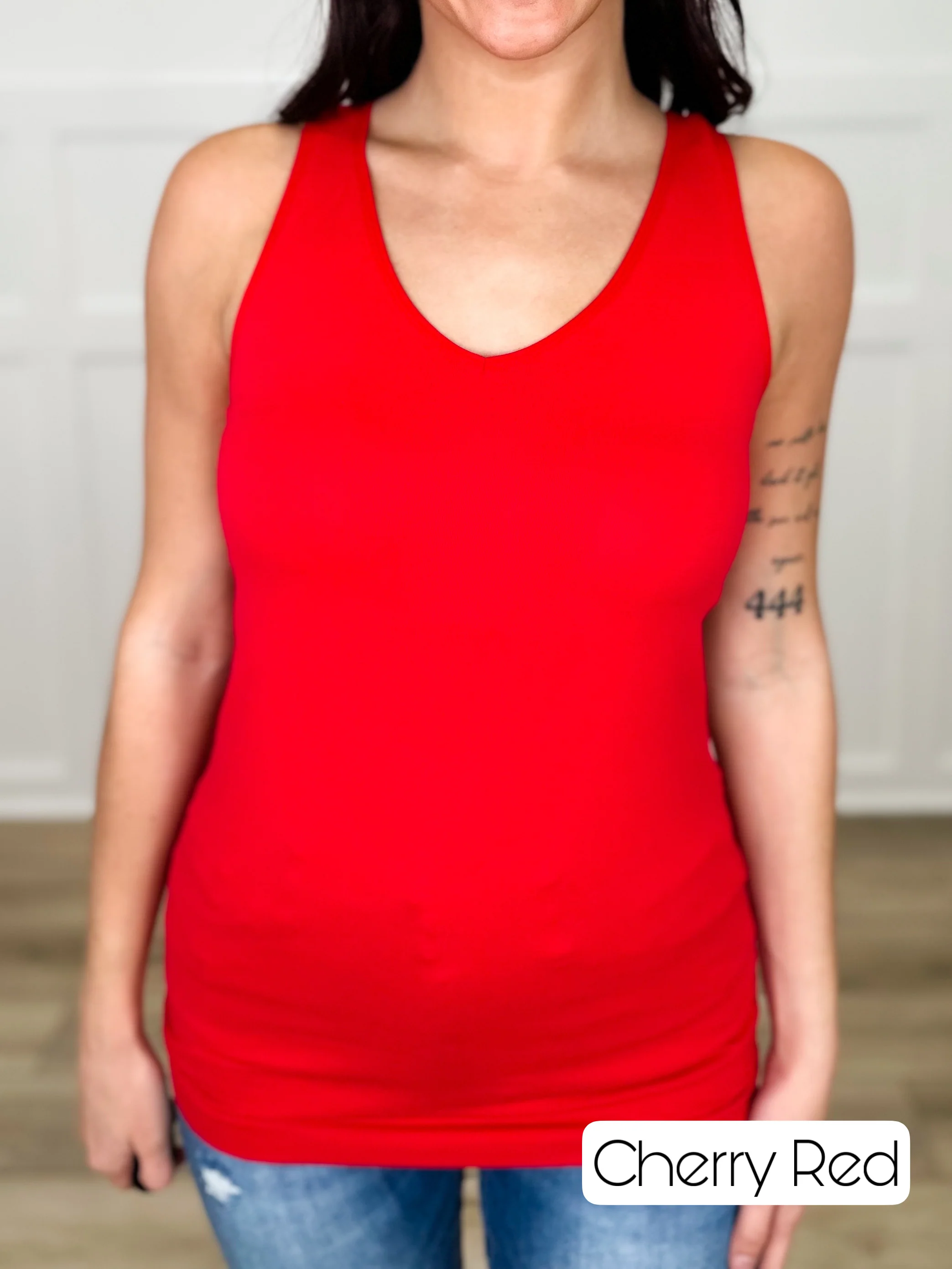 Basic Reversible V & Scoop Neck Tank Top - Multiple Colors - Image 20
