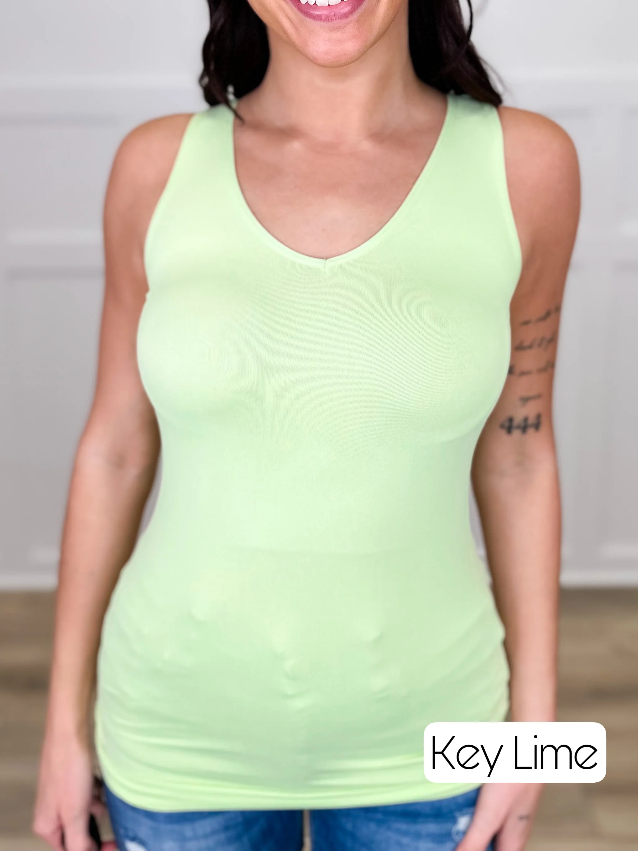 Basic Reversible V & Scoop Neck Tank Top - Multiple Colors - Image 24