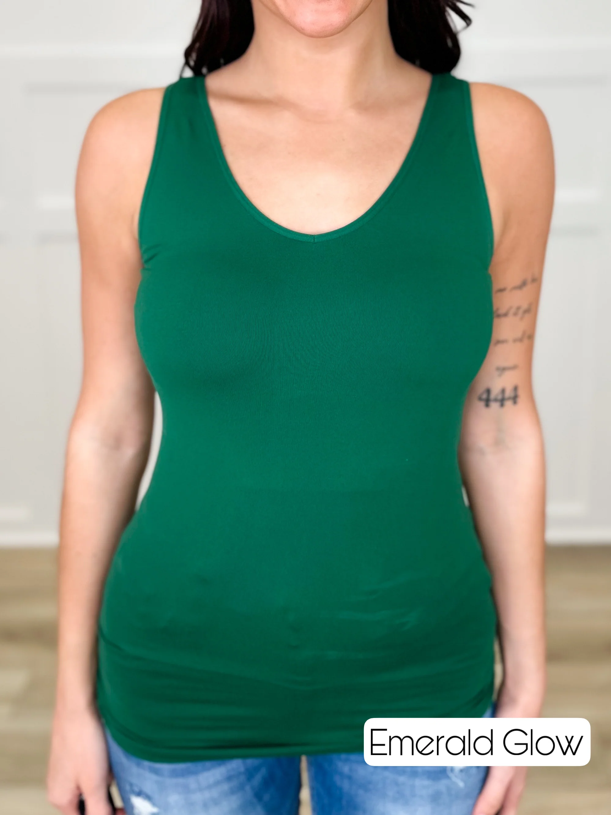 Basic Reversible V & Scoop Neck Tank Top - Multiple Colors - Image 27