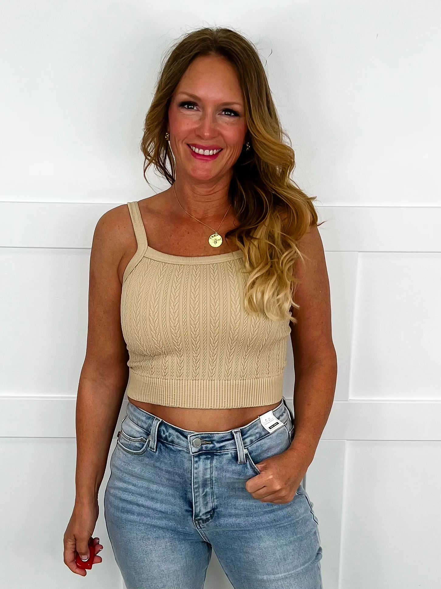 Basic Who's Loving You Knit Avery Mae Cropped Tank Top- 3 colors! - Image 4
