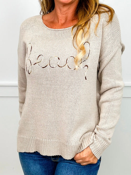 Beachin' Babe Cotton Blend Long Sleeve Avery Mae Sweater Top - 3 colors! - Image 4