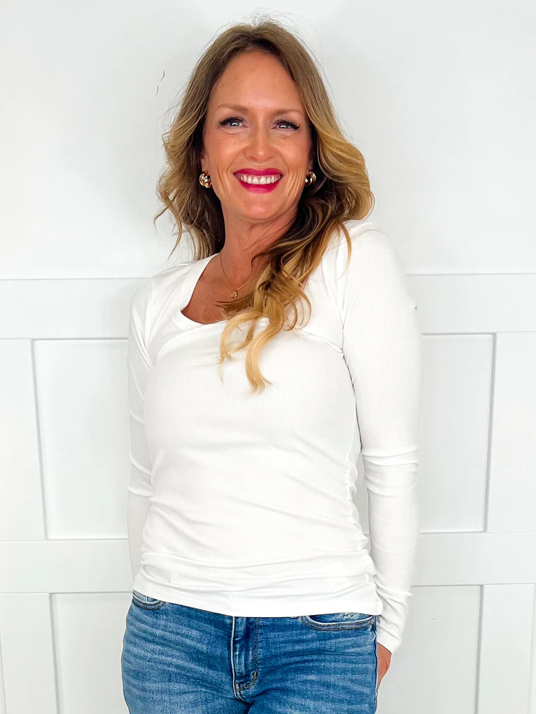 Beautiful Beginnings Ribbed Long Sleeve Avery Mae Top - 5 colors! - Image 5