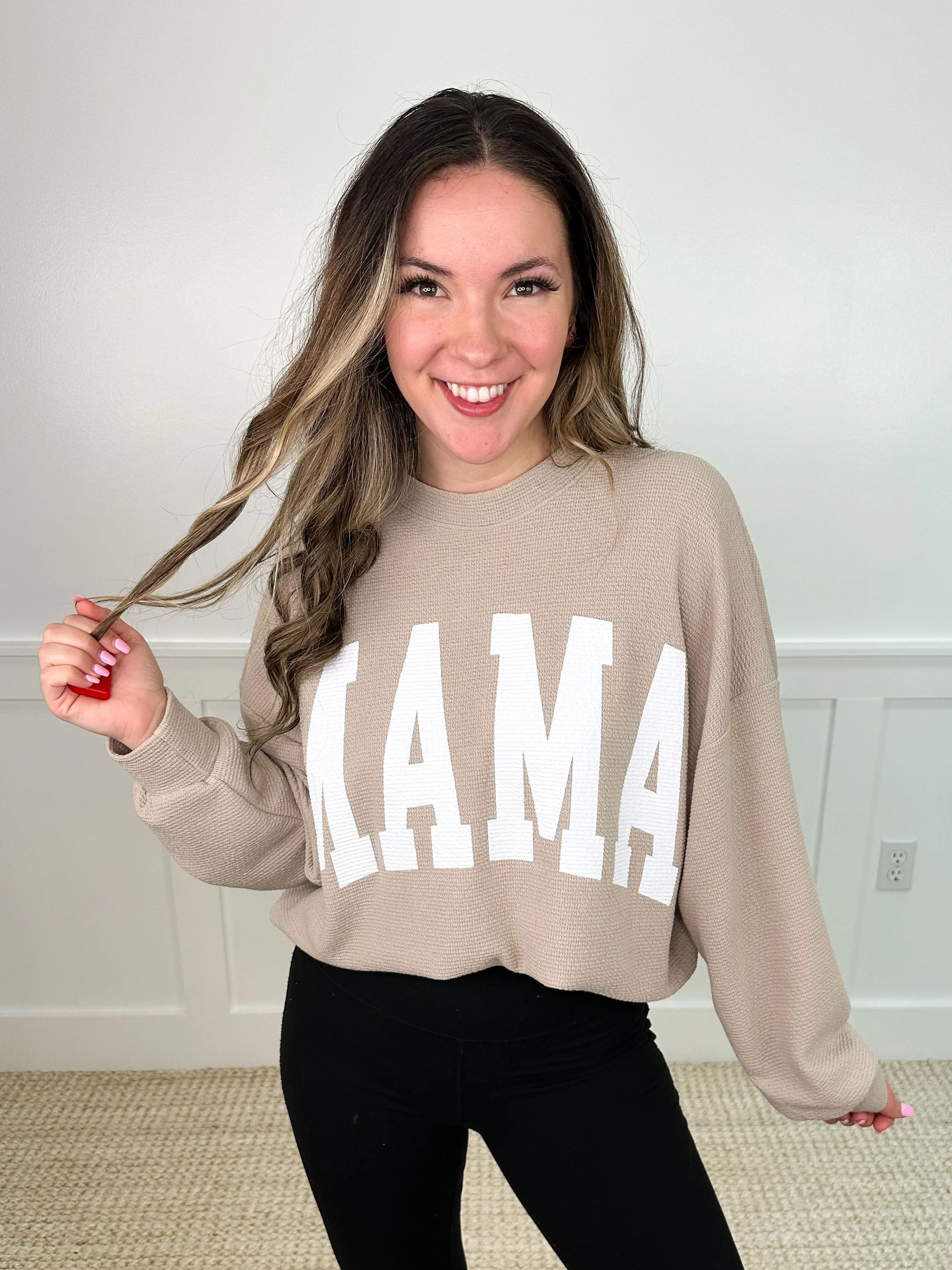 Beautiful Mama Knit Long Sleeve Avery Mae Graphic Top - 3 colors! - Image 2