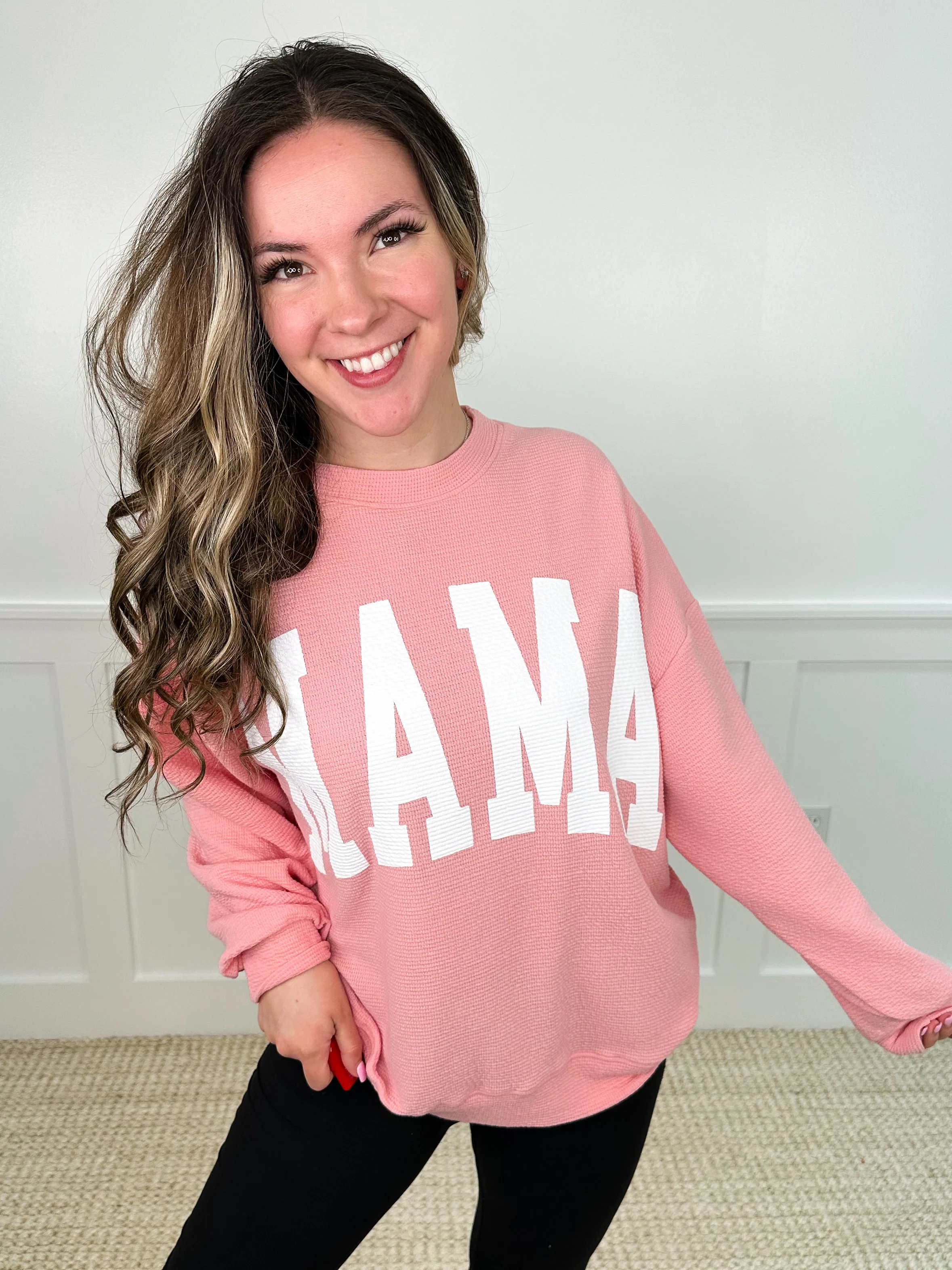 Beautiful Mama Knit Long Sleeve Avery Mae Graphic Top - 3 colors! - Image 3