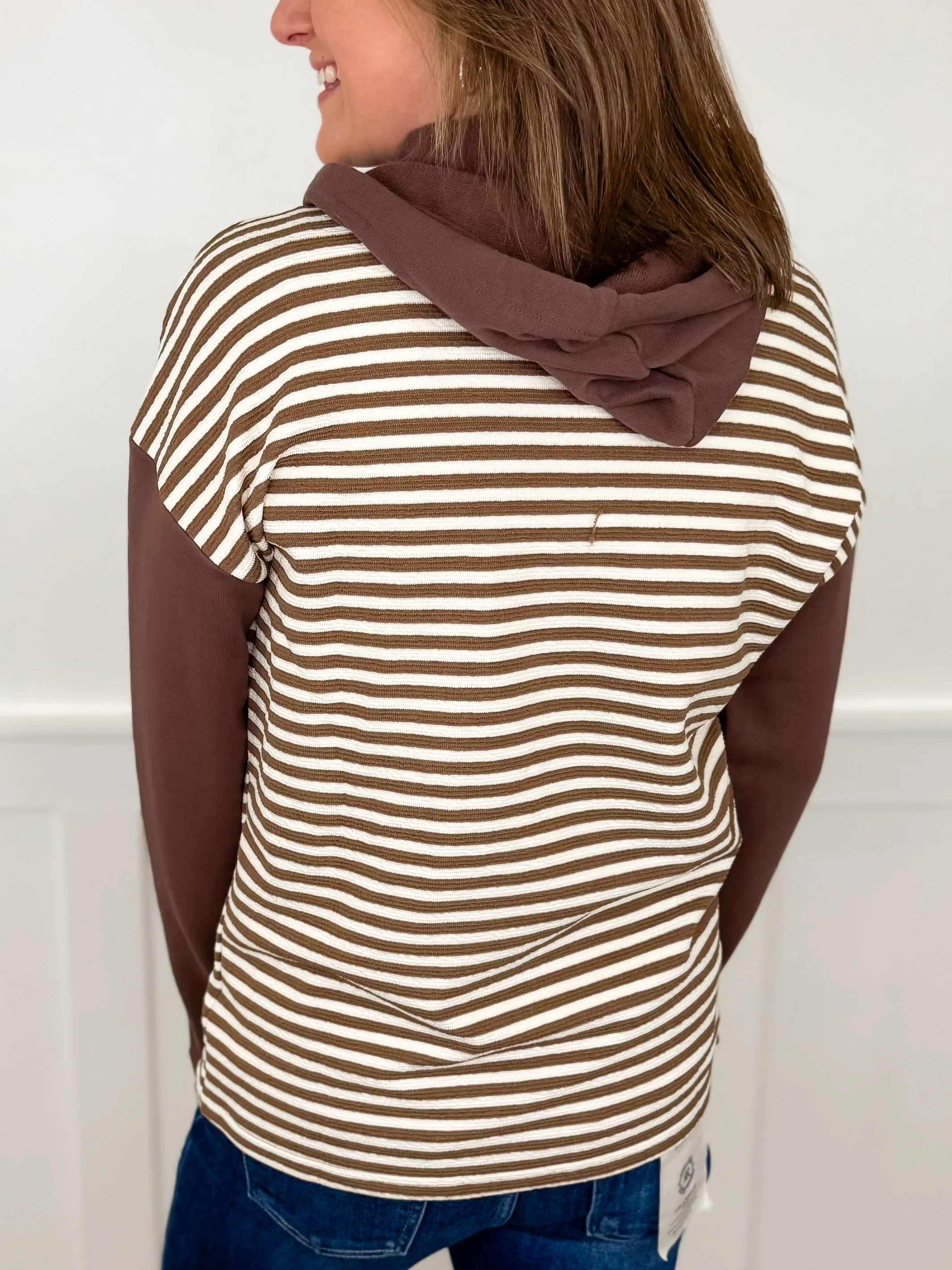 Bet on Yourself Long Sleeve Striped Avery Mae Hooded Top - 3 colors! - Image 4