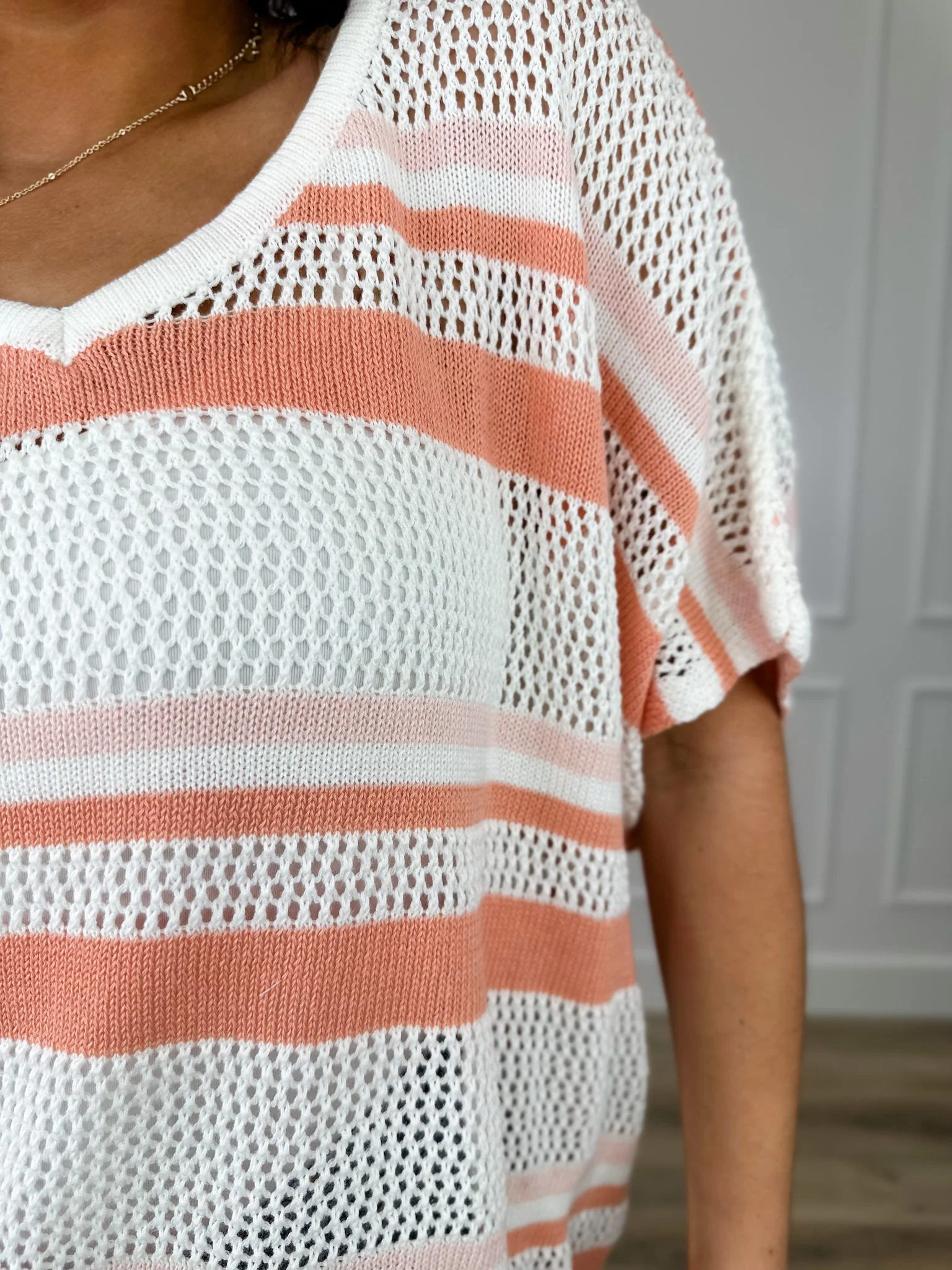 Better Believe it Cotton Short Sleeve Orange Avery Mae Sweater Top - Image 4