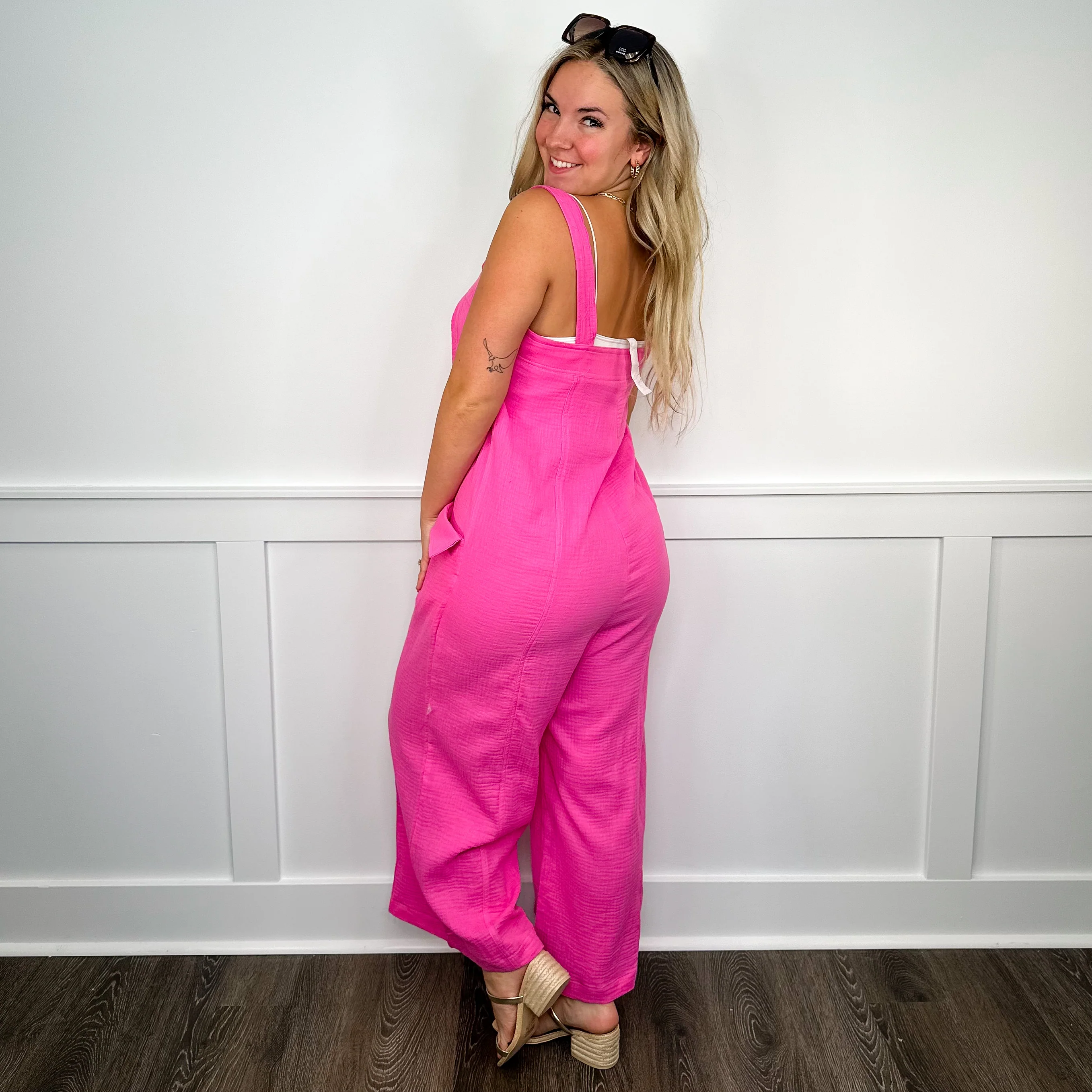Better Than Most Cotton Pink Avery Mae Overall Jumpsuit - Image 2