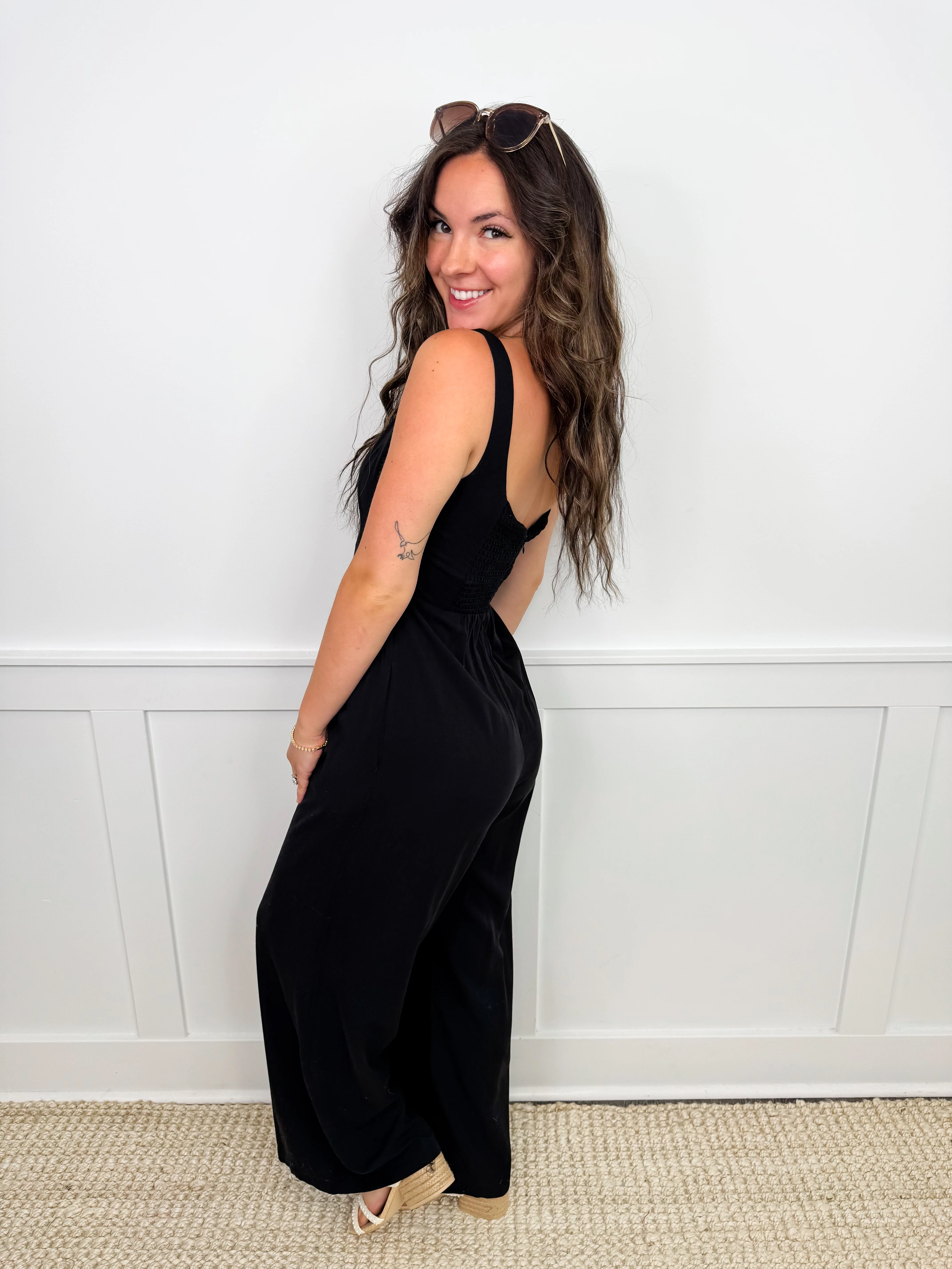 Summer Beauty Rayon Blend Black Avery Mae Black Jumpsuit - Image 2