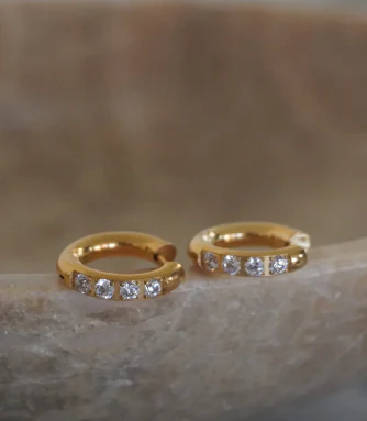Bling Huggie Gold Huggie Earrings