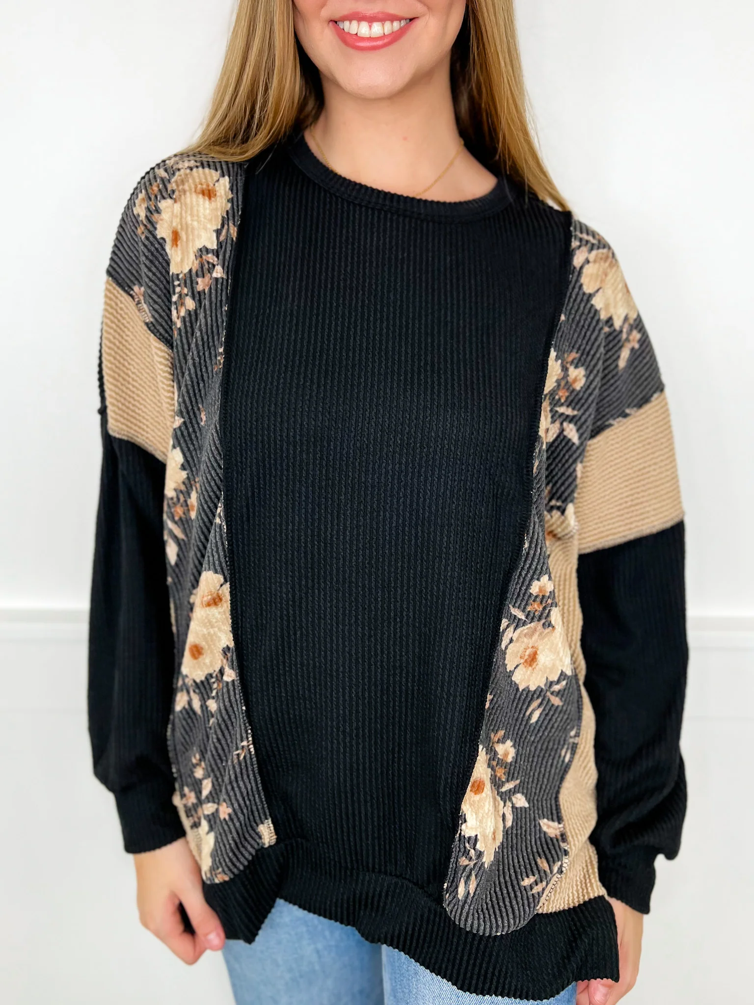Bloomin' Beautiful Ribbed Long Sleeve Avery Mae Top - 3 colors! - Image 3
