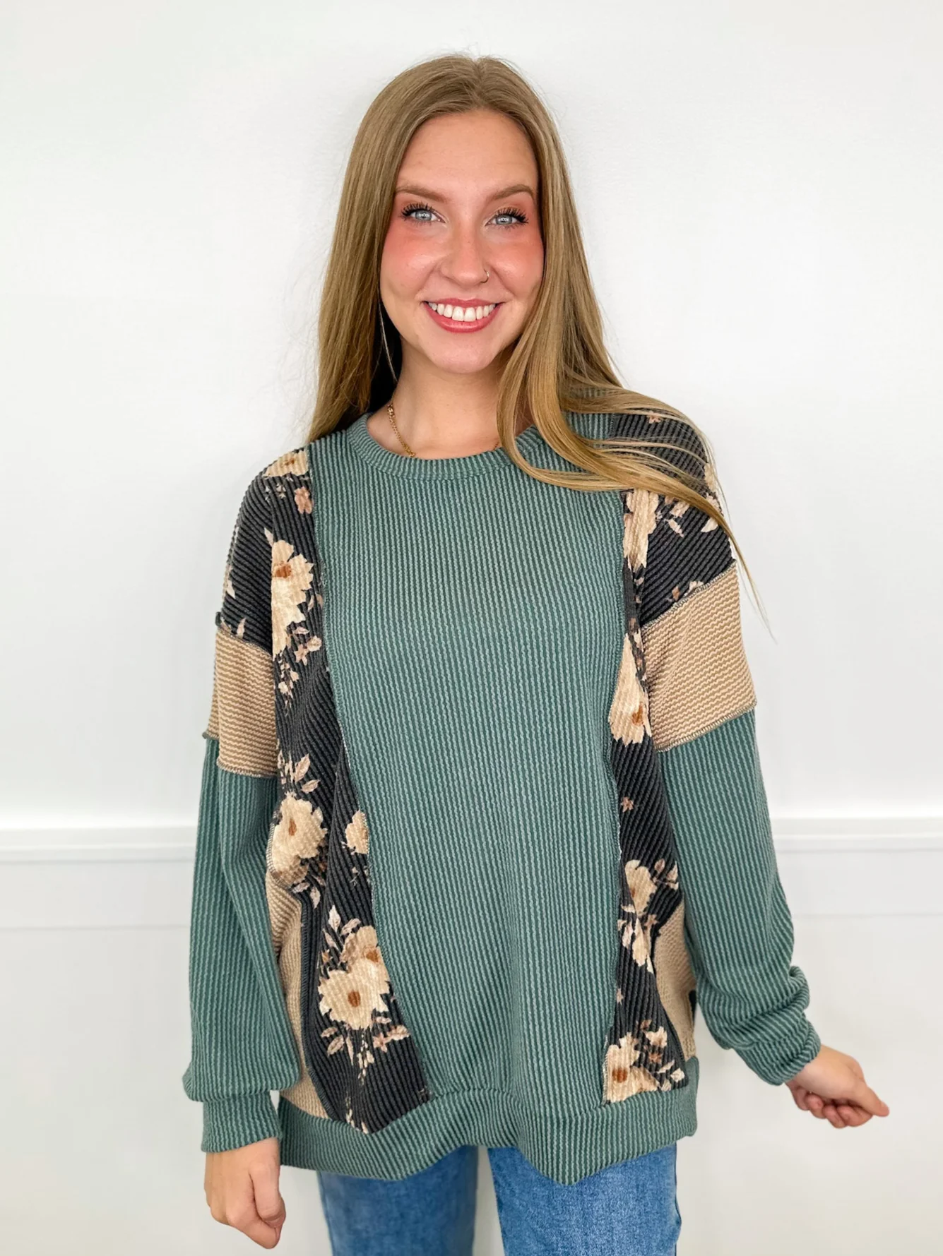 Bloomin' Beautiful Ribbed Long Sleeve Avery Mae Top - 3 colors! - Image 5